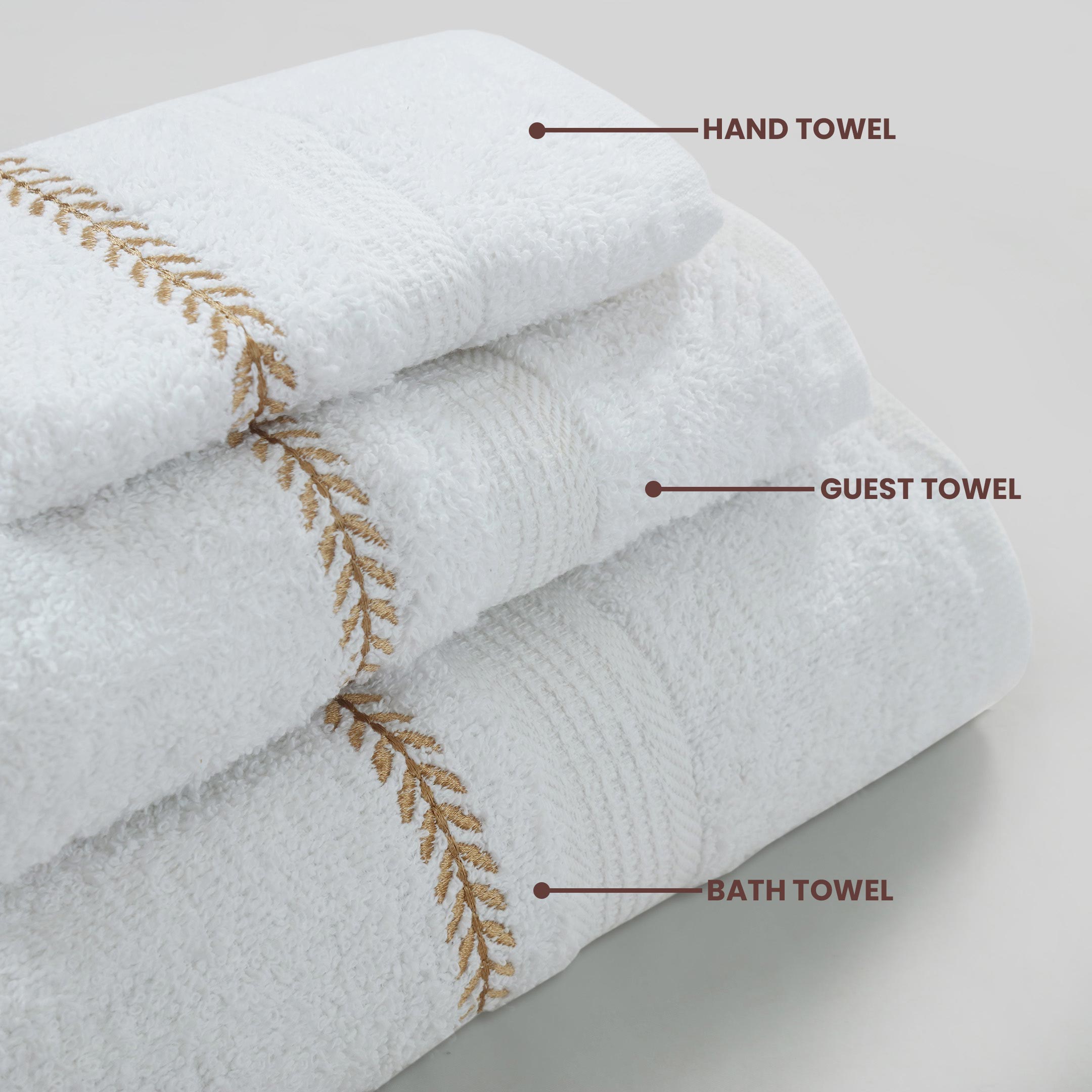 Ornate Whisper Embroidered Towels (Set Of 3)