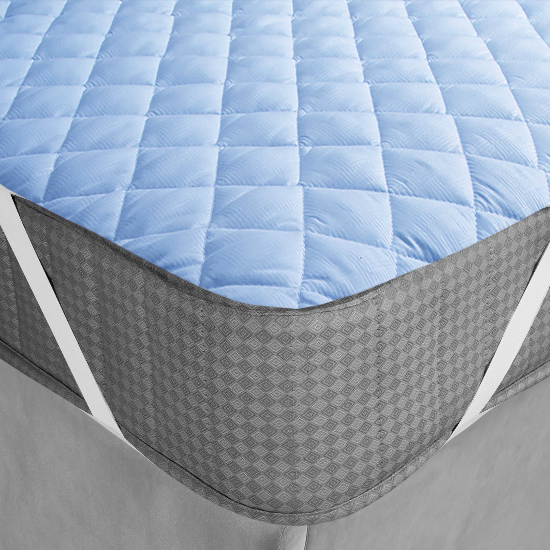 Waterproof Quilted Mattress Protectors With Elastic Strap Sky