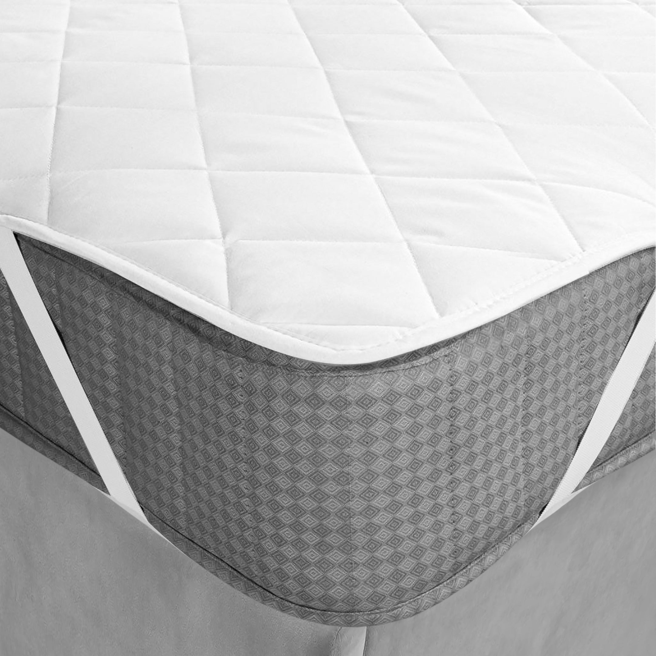 Waterproof Quilted Mattress Protectors With Elastic Strap White