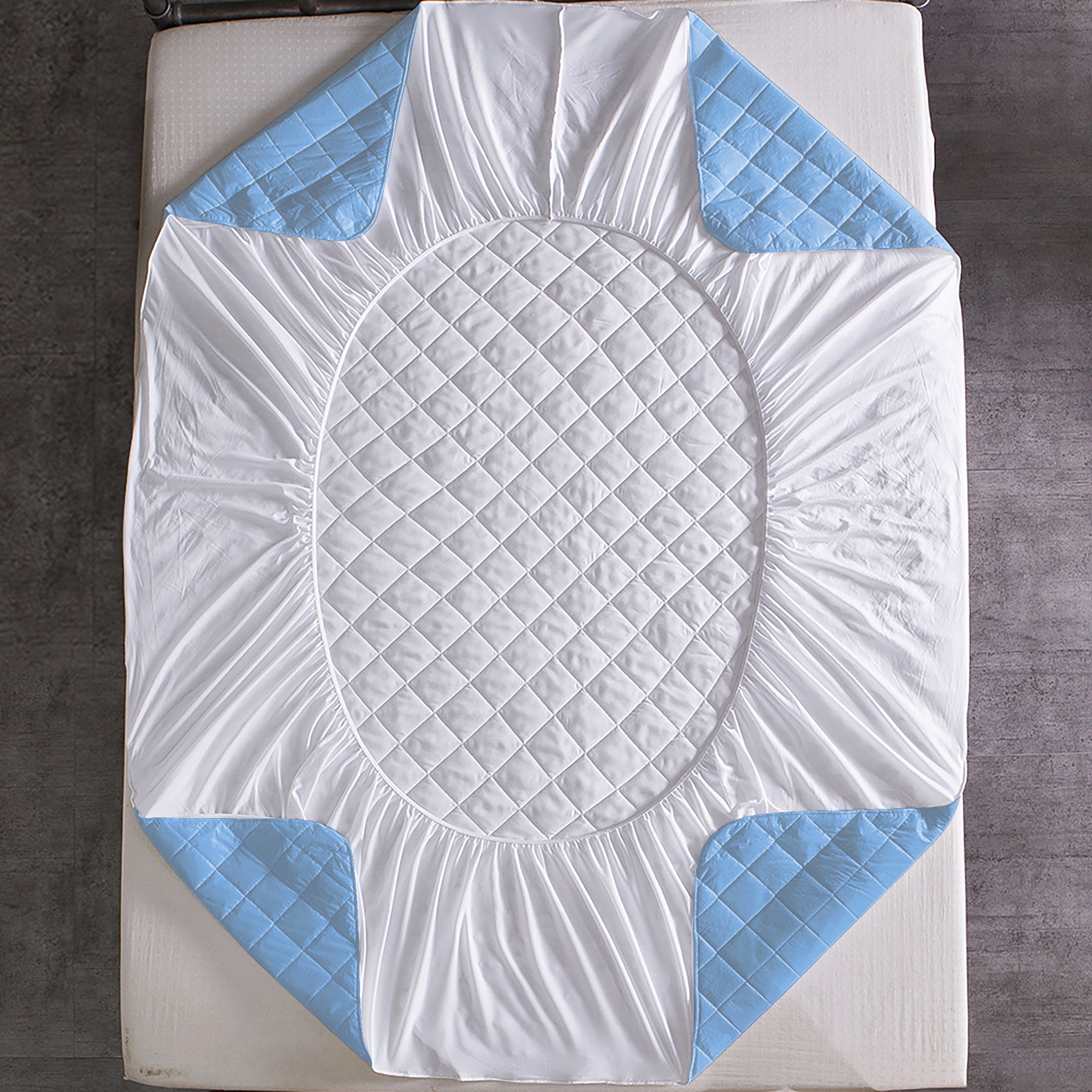 Waterproof Quilted Mattress Protectors Fitted Sky