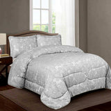 Zara Grey Luxury Jacquard Comforter Set