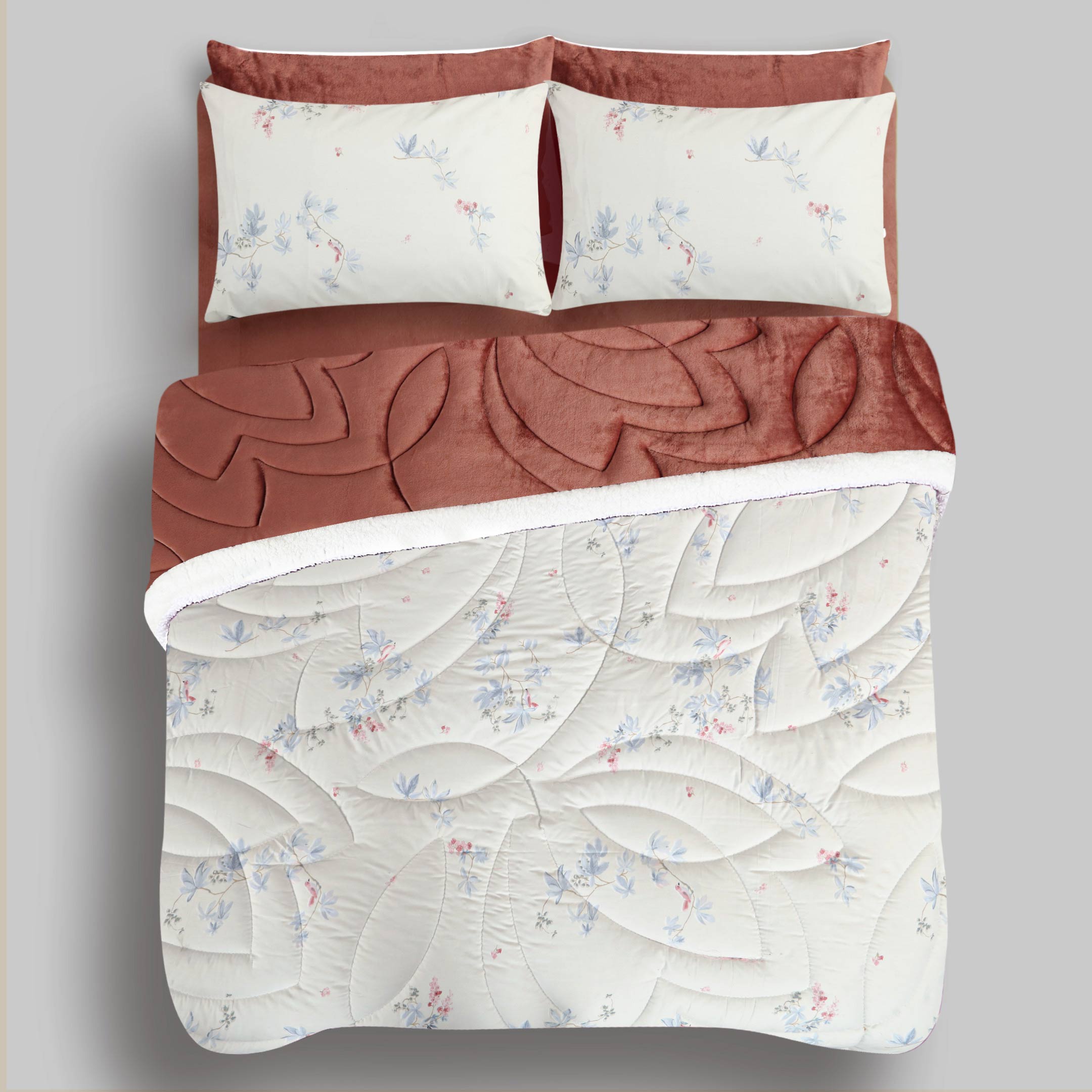 Pastel Bloom-Marshmallow Bedding 7 pcs