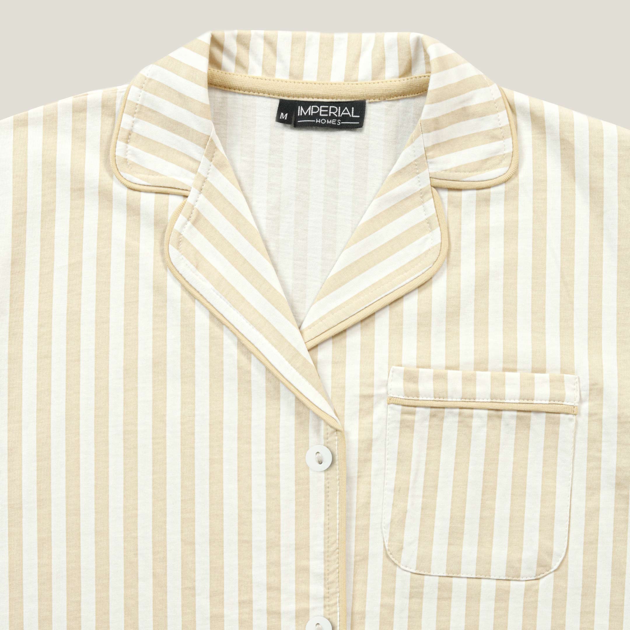 Beige Stripe Lounge wear- 2pc set