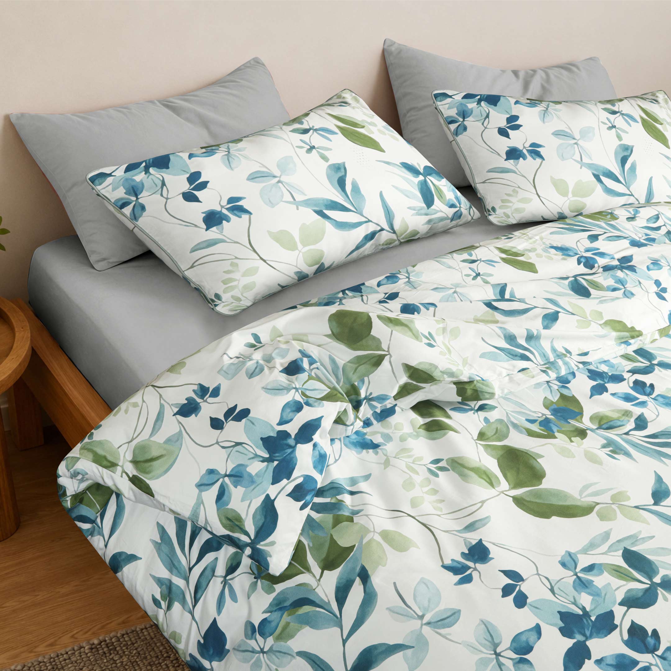 Blue Orchard Duvet Cover-3pc Set