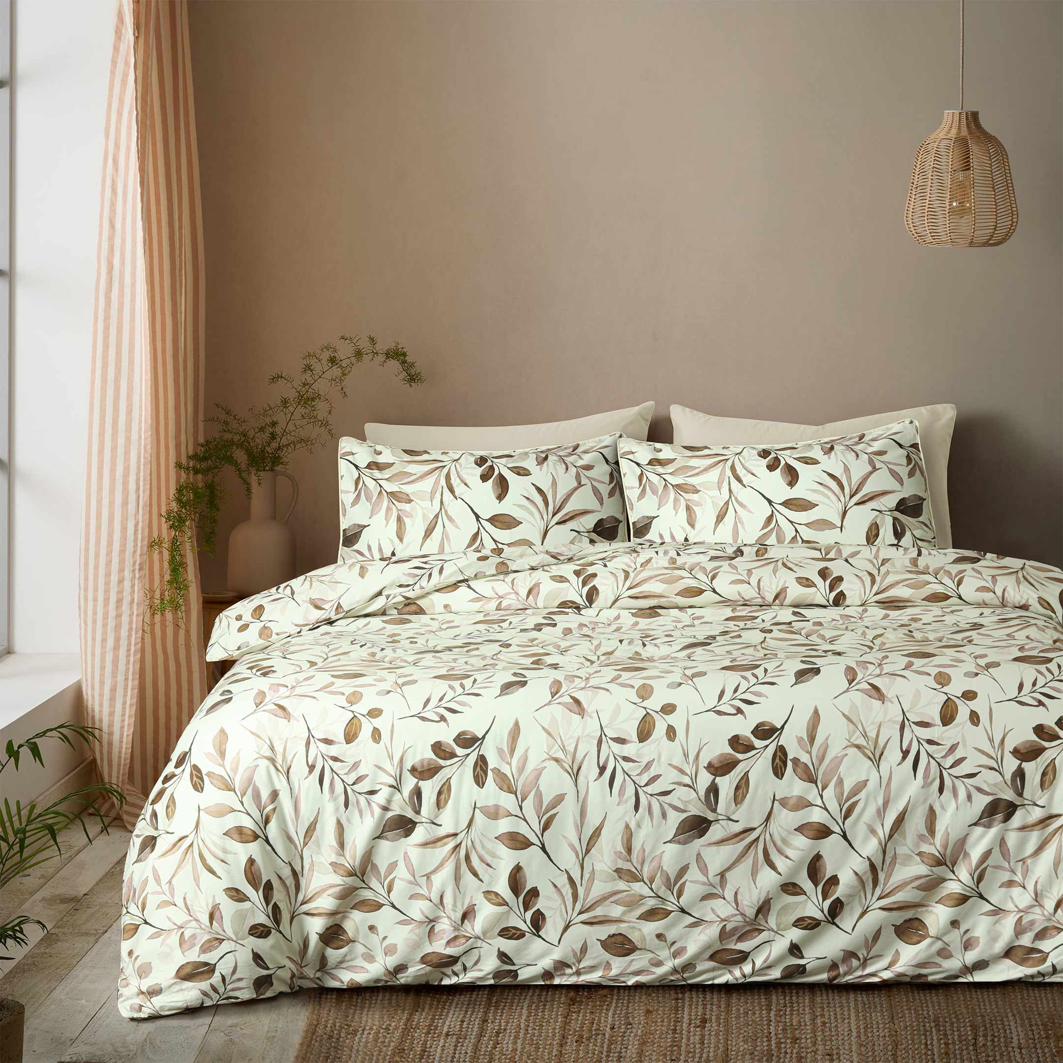 Rosewood Leaves  Duvet Cover-3pc Set