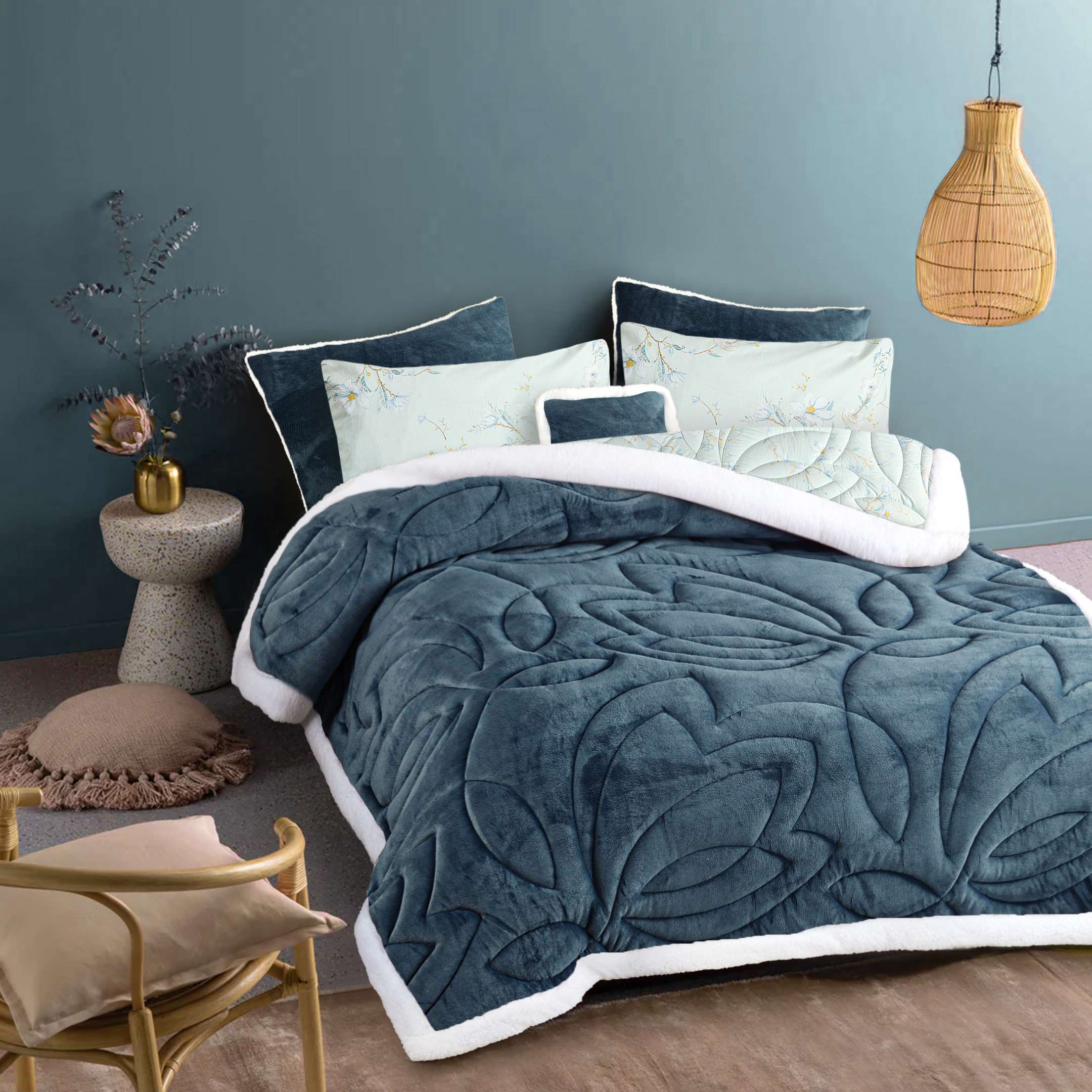 Blue Mist-Marshmallow Bedding 7 pcs