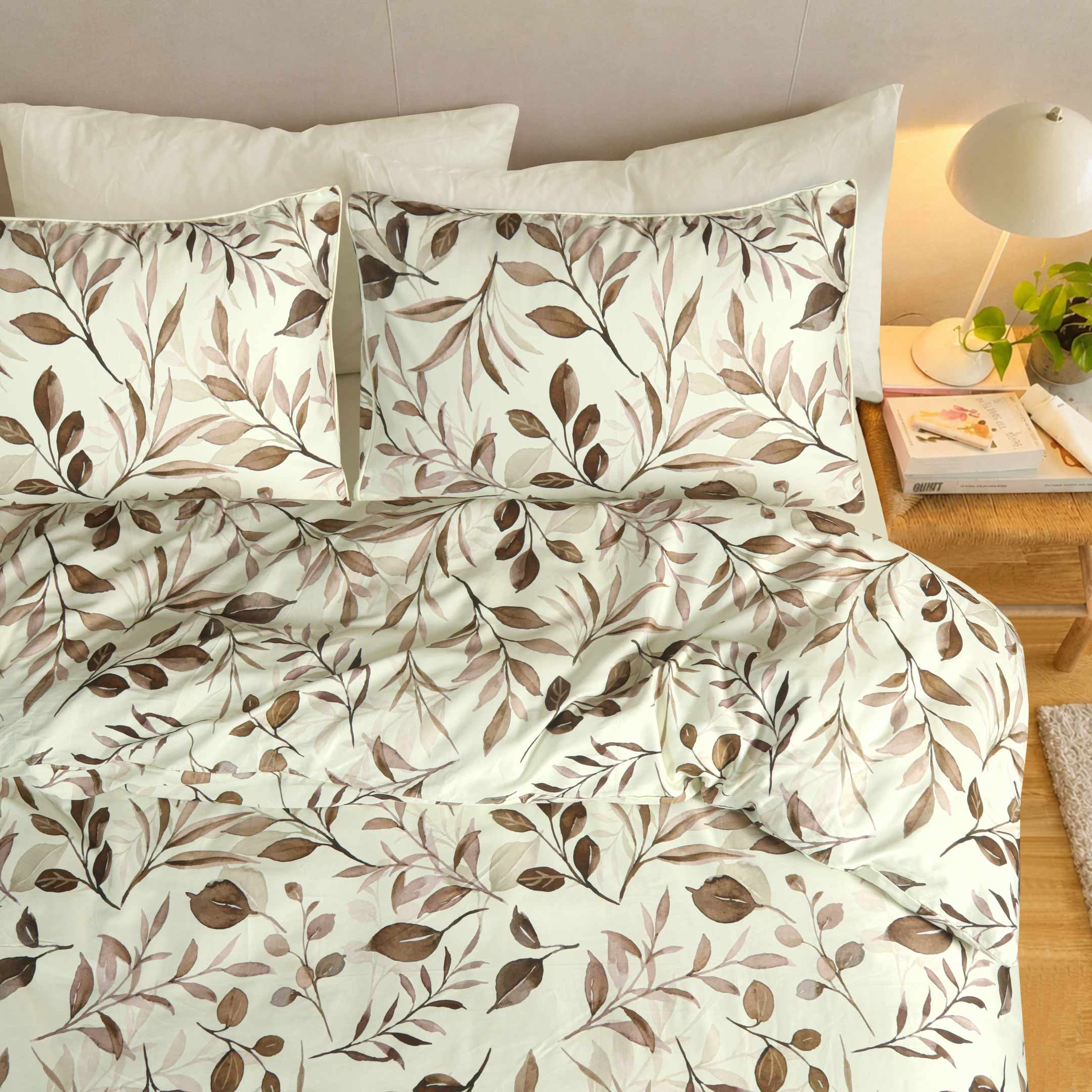 Rosewood Leaves  Duvet Cover-3pc Set