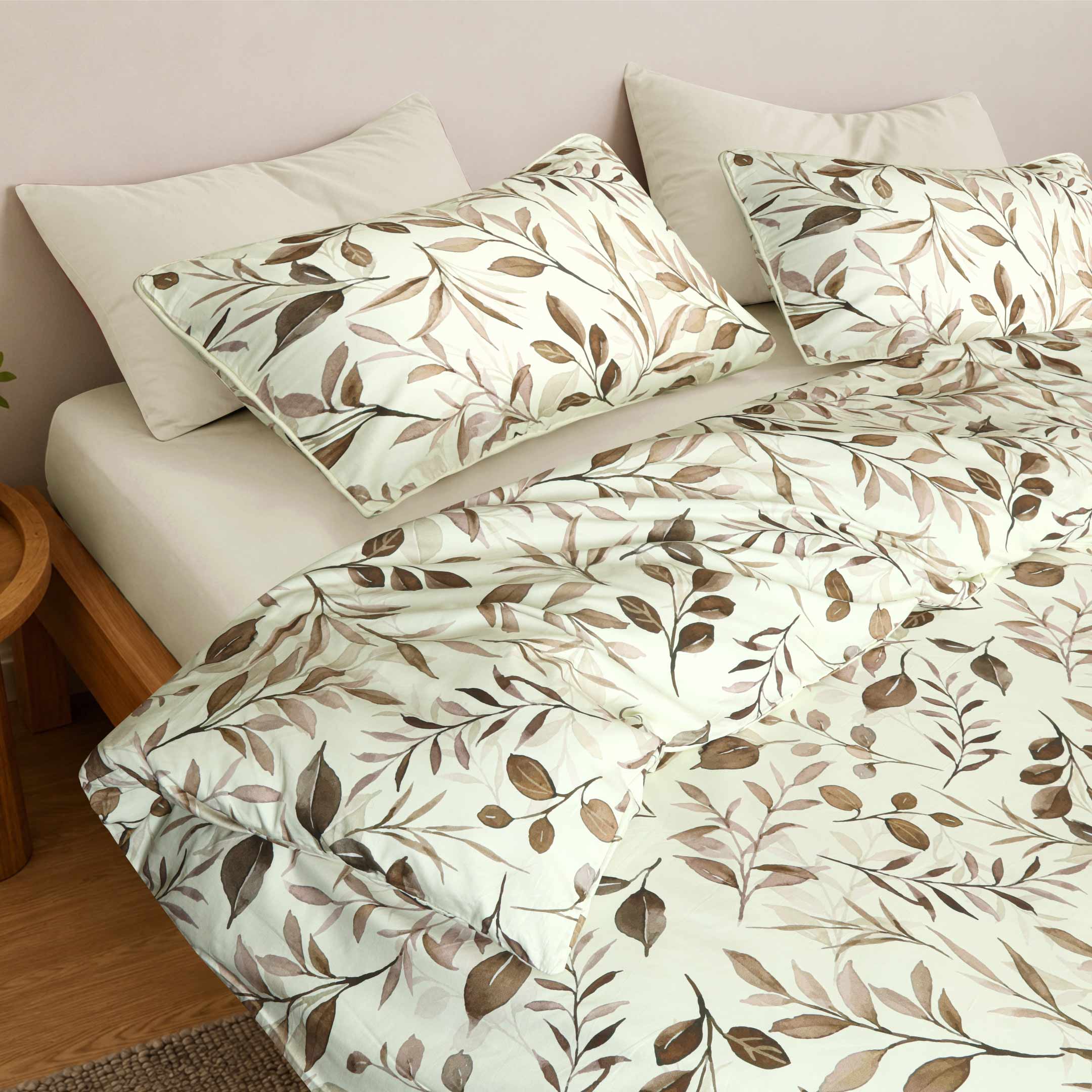 Rosewood Leaves  Duvet Cover-3pc Set
