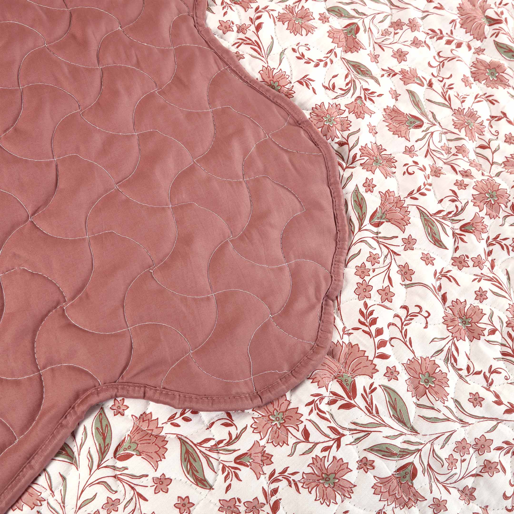 Floral Cottage Printed Summer Bedspread 6PCS Set