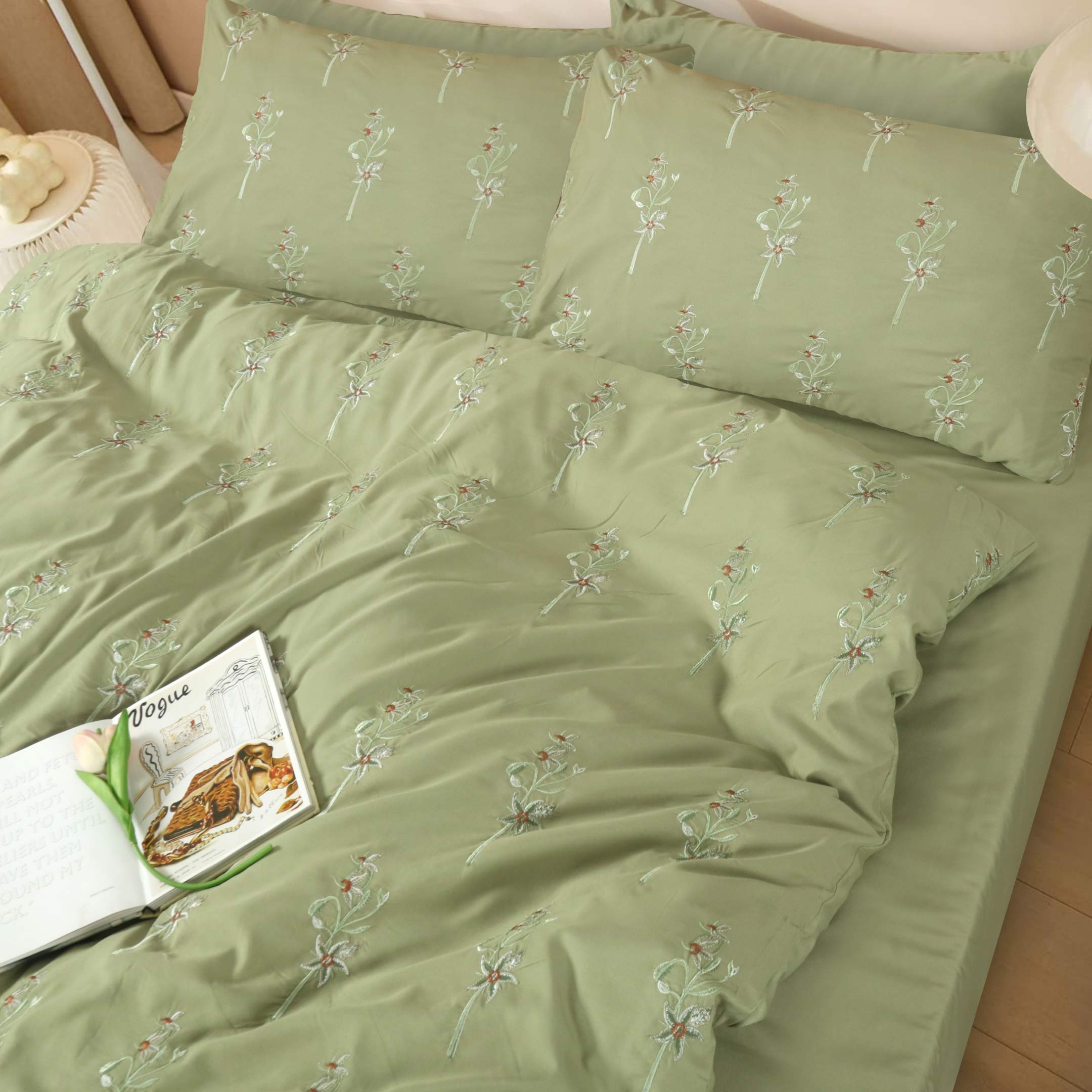 Sagewood Embroidered Duvet Cover Set