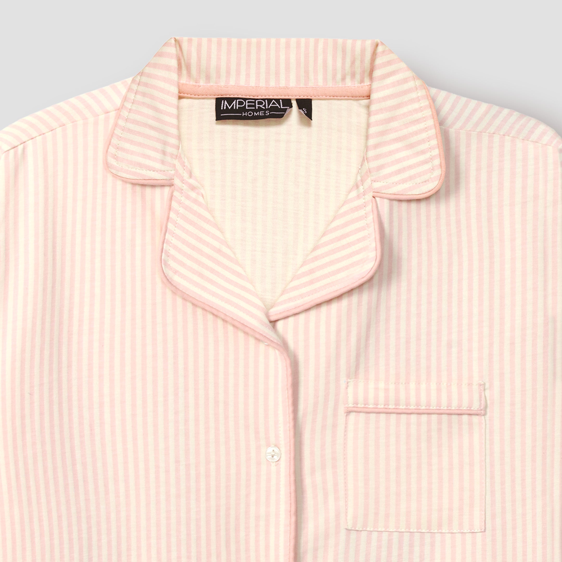 Pink Stripe Printed Loungewear-2pc Set