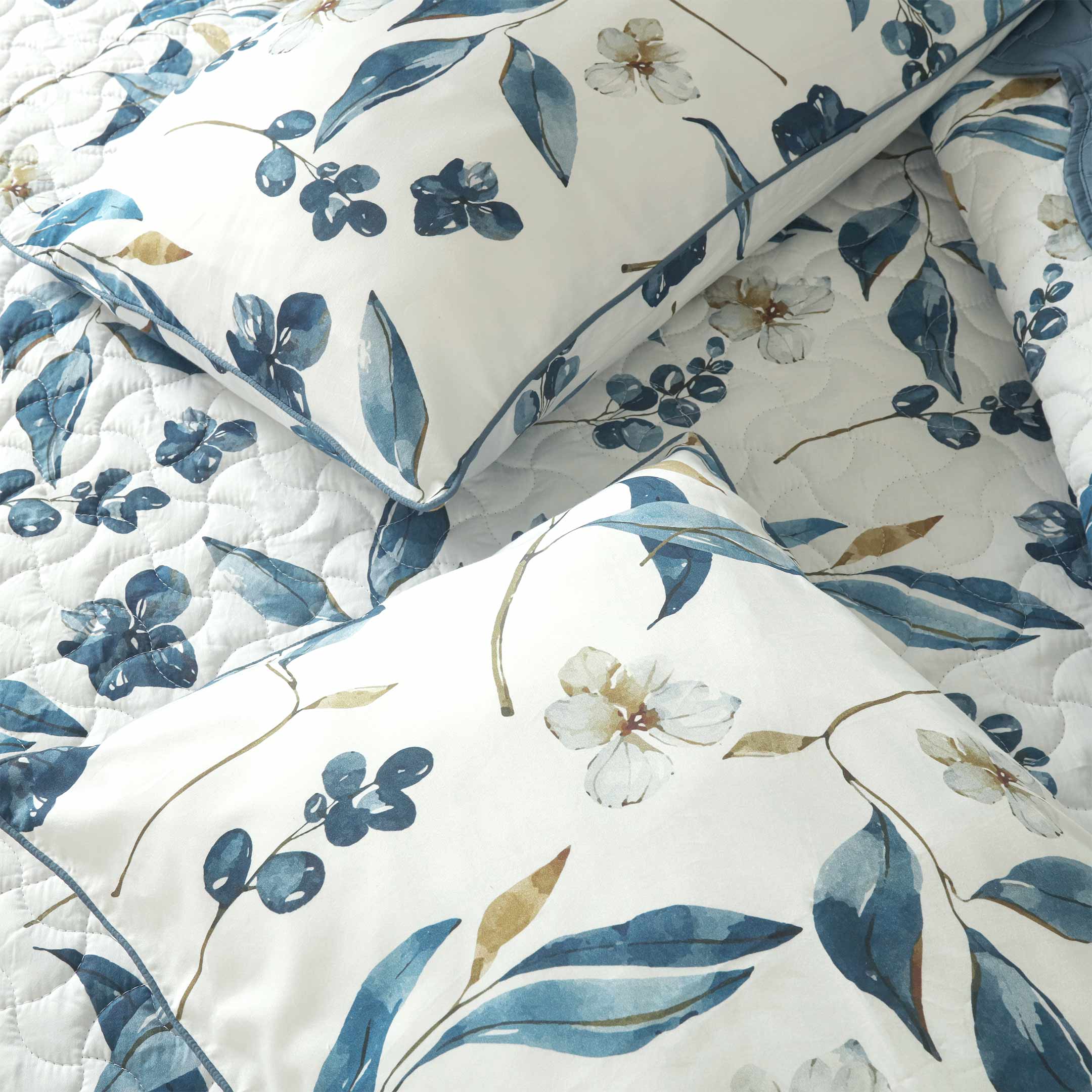 Bluebell Mist Summer Quilted Bedspread-3pc Set