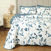 Bluebell Mist Summer Quilted Bedspread-3pc Set