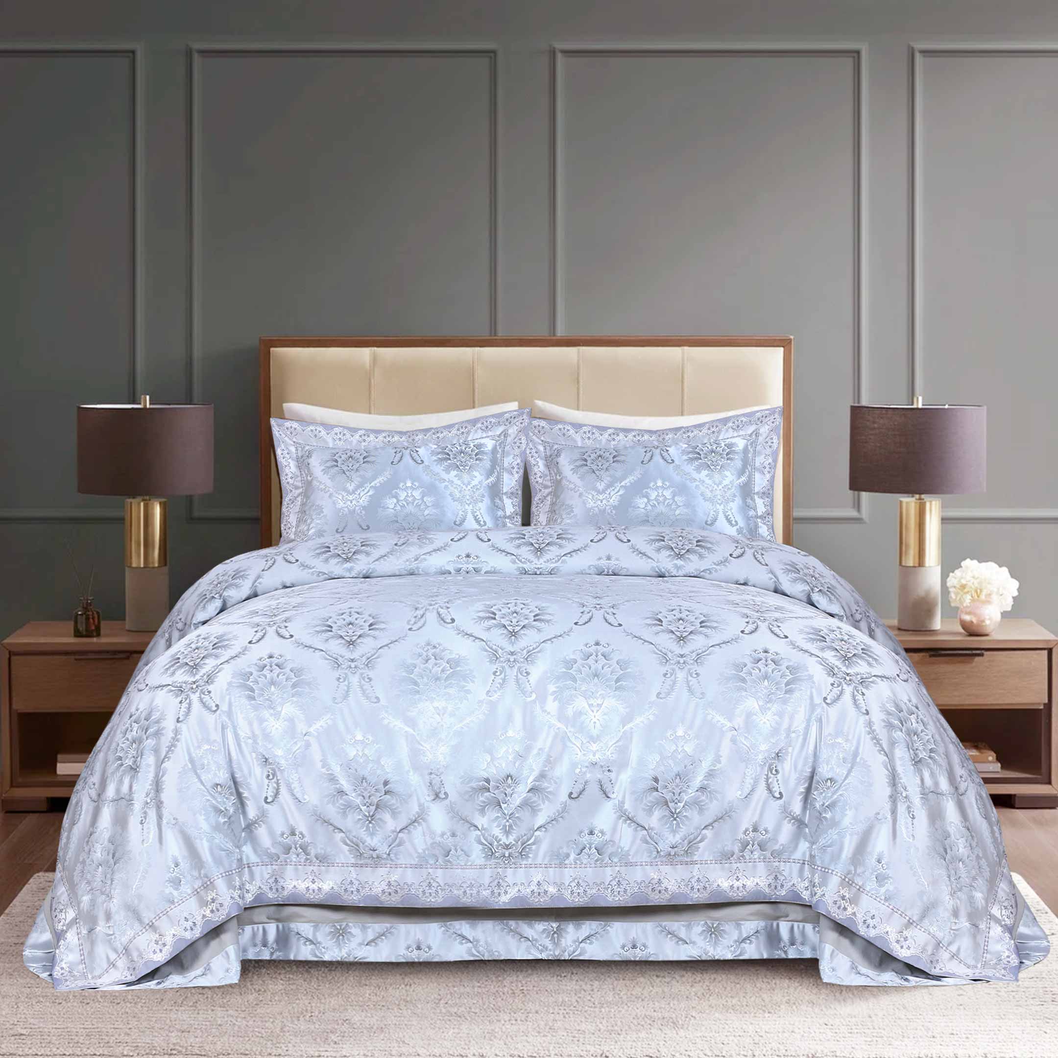 4 Pcs Fancy Pure Cotton Dumba Jacquard Duvet-Set