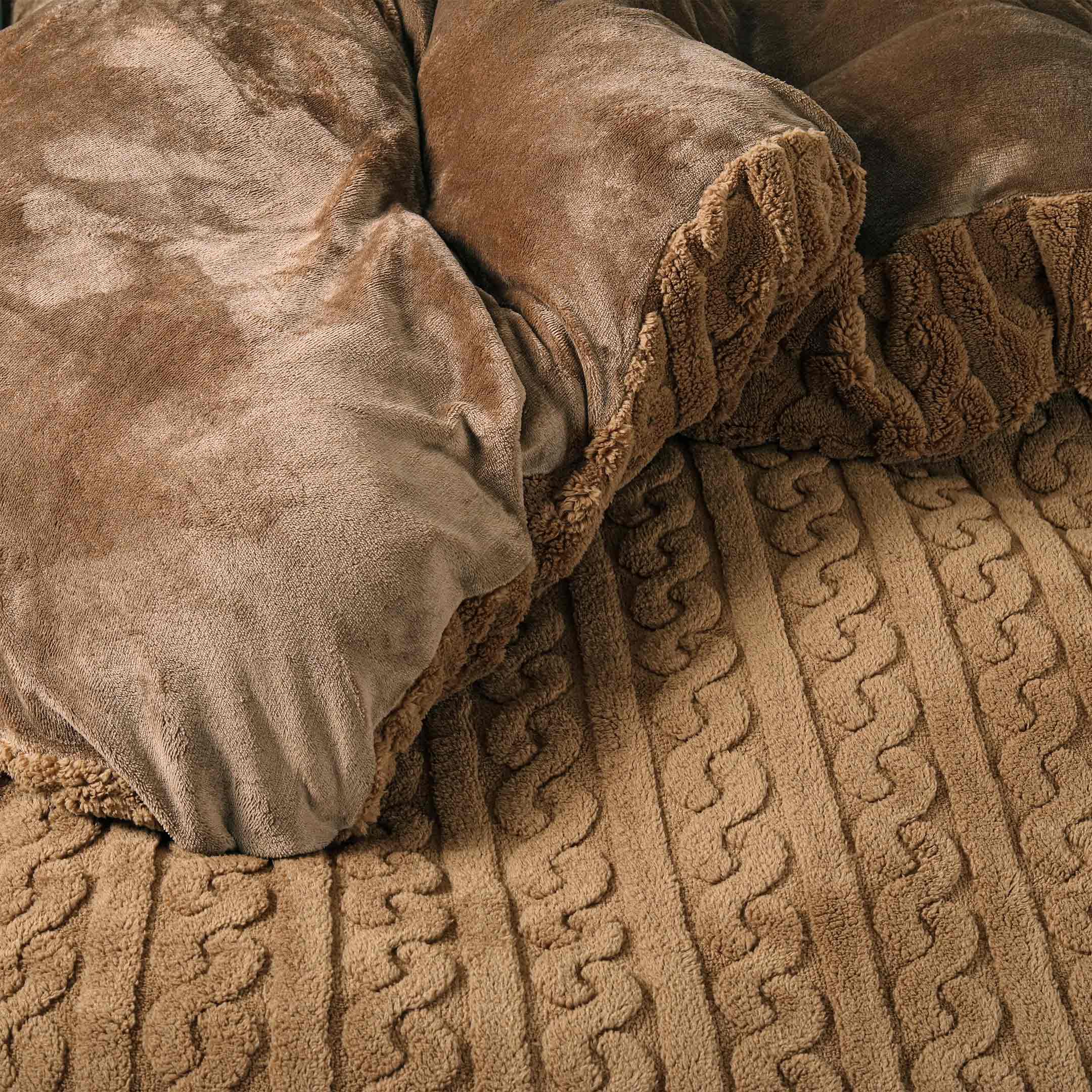 Luna Knit Fleece Duvet Cover-Thrush