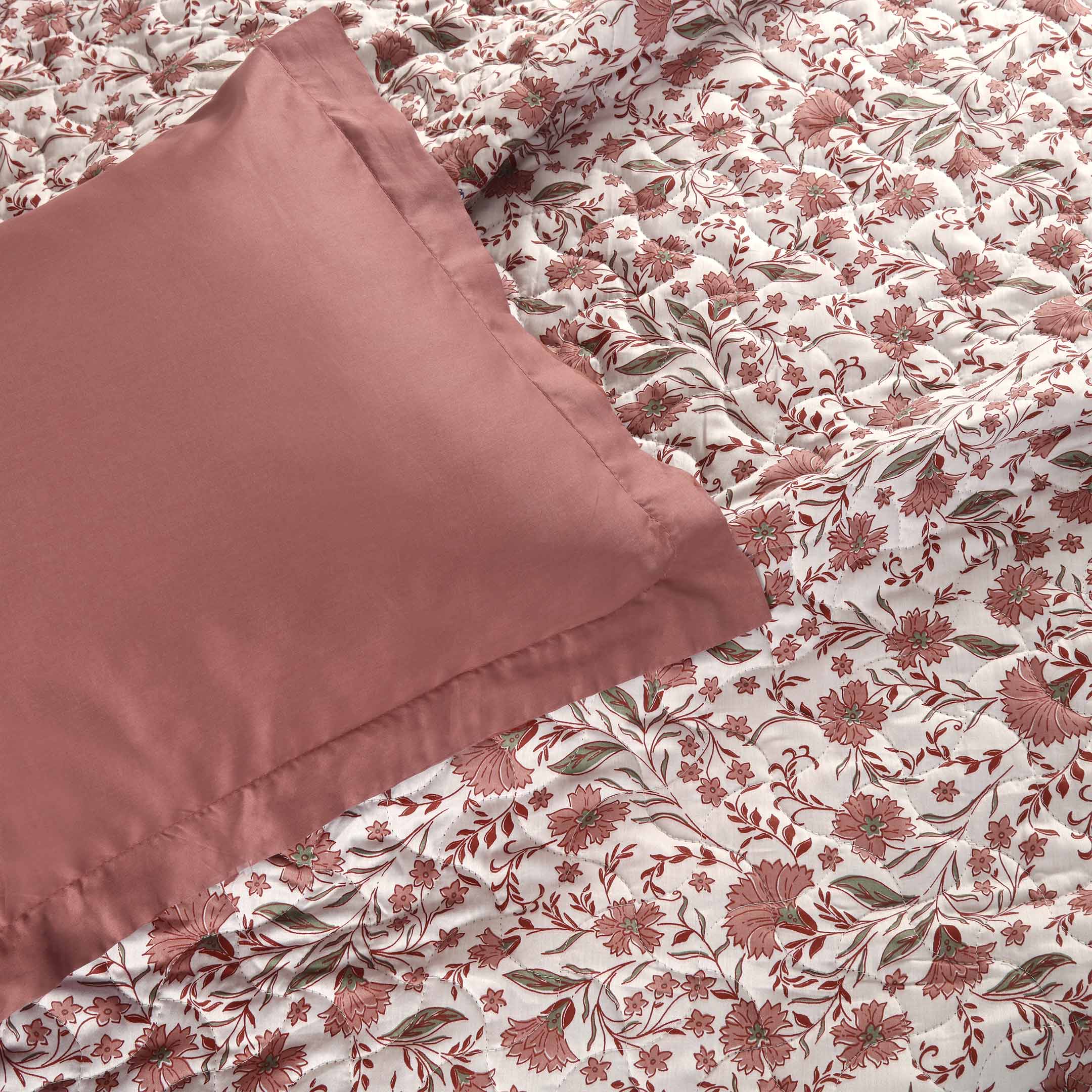 Floral Cottage Printed Summer Bedspread 6PCS Set