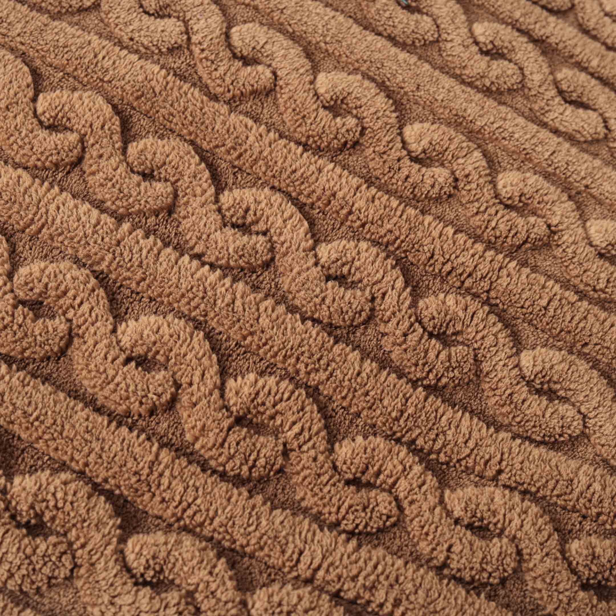 Luxury Knotted Fleece Fluff 6pc Razaye Set-Mocha Brown