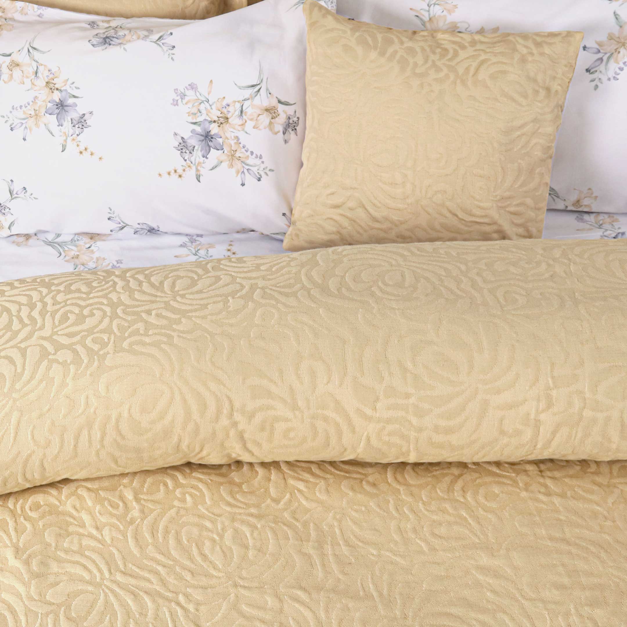 Ivory Serenity Jacquard Duvet Cover