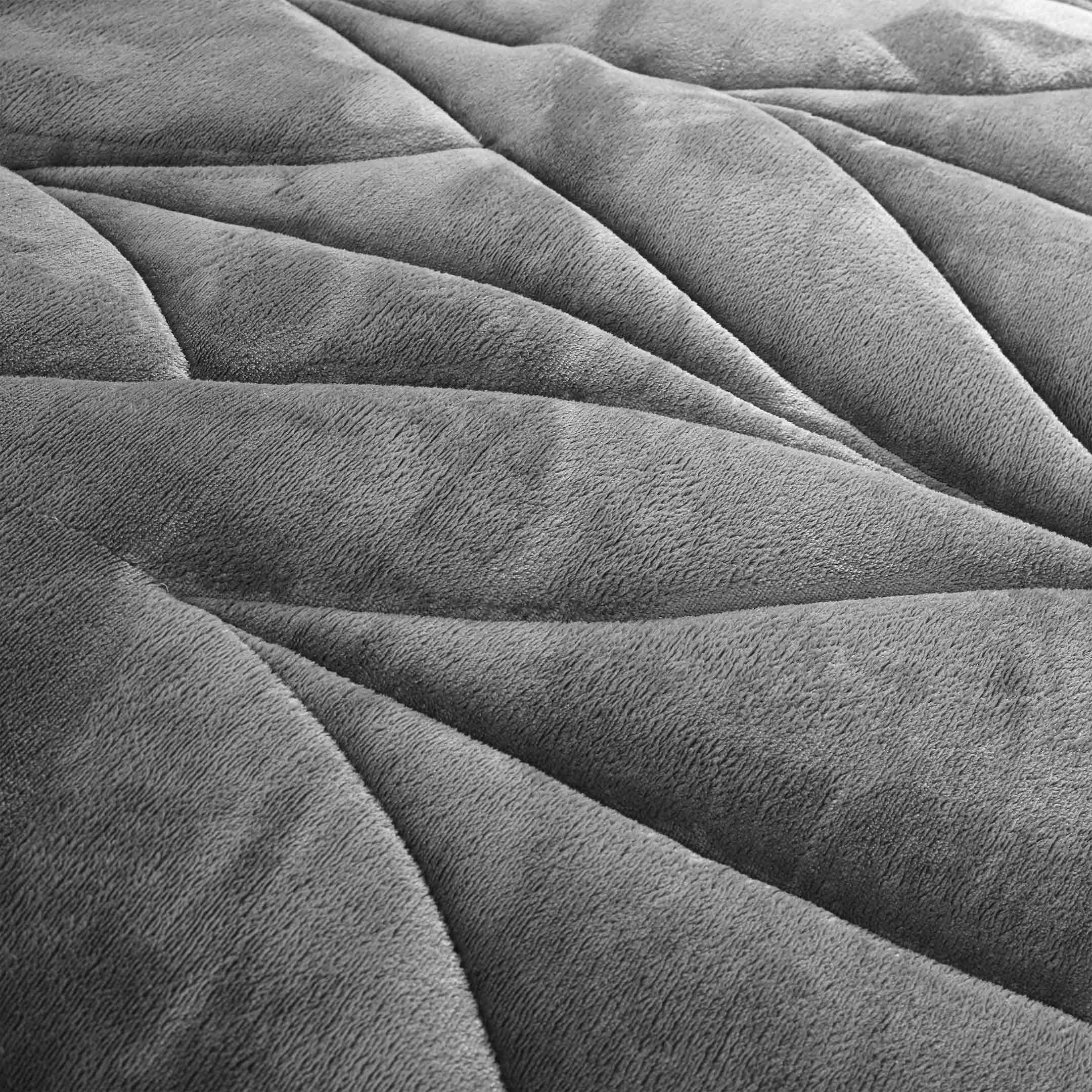 Diamond Puff Quilted 6pc Set-Grey