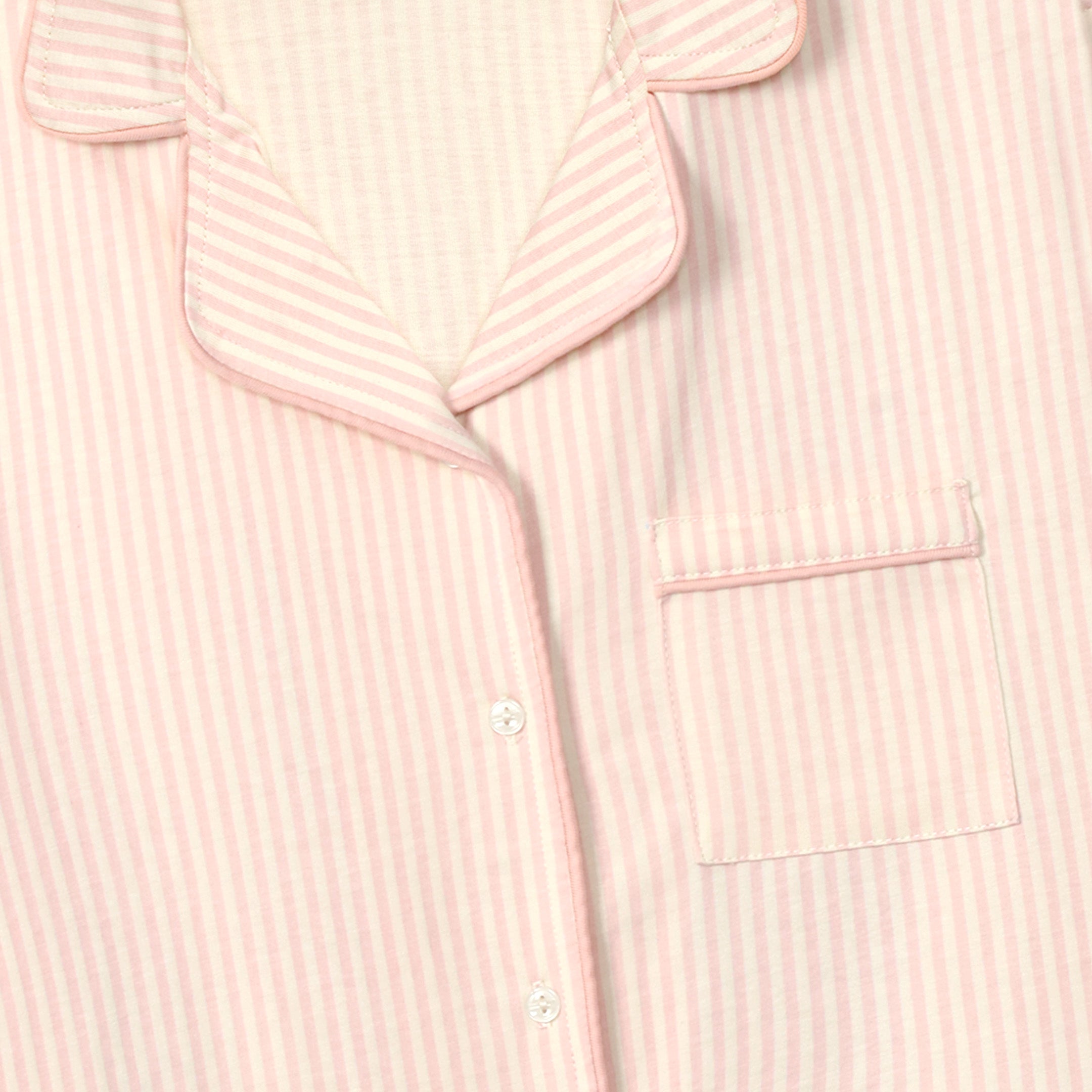 Pink Stripe Printed Loungewear-2pc Set