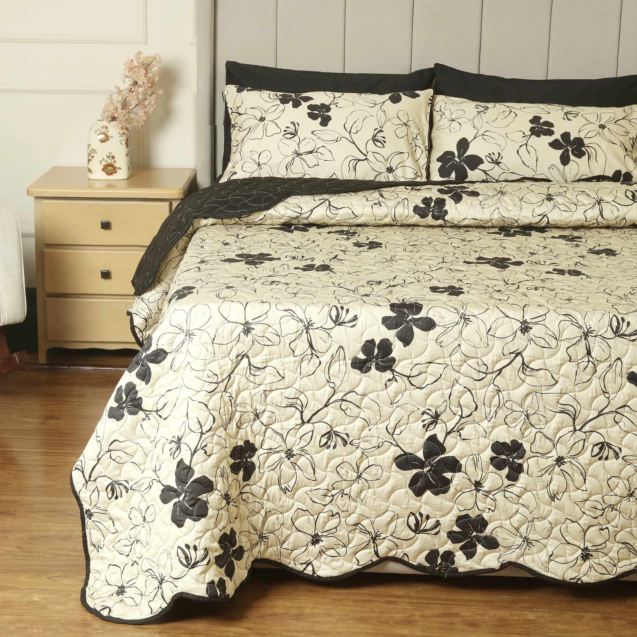 Ivory Elegance Summer Quilted Bedspread-3pc Set