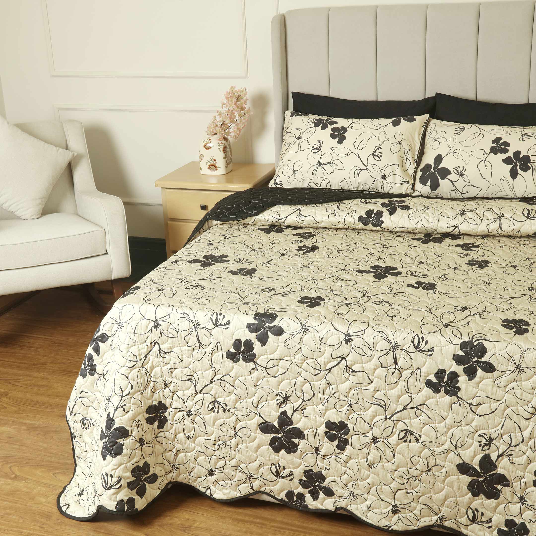 Ivory Elegance Summer Quilted Bedspread-3pc Set