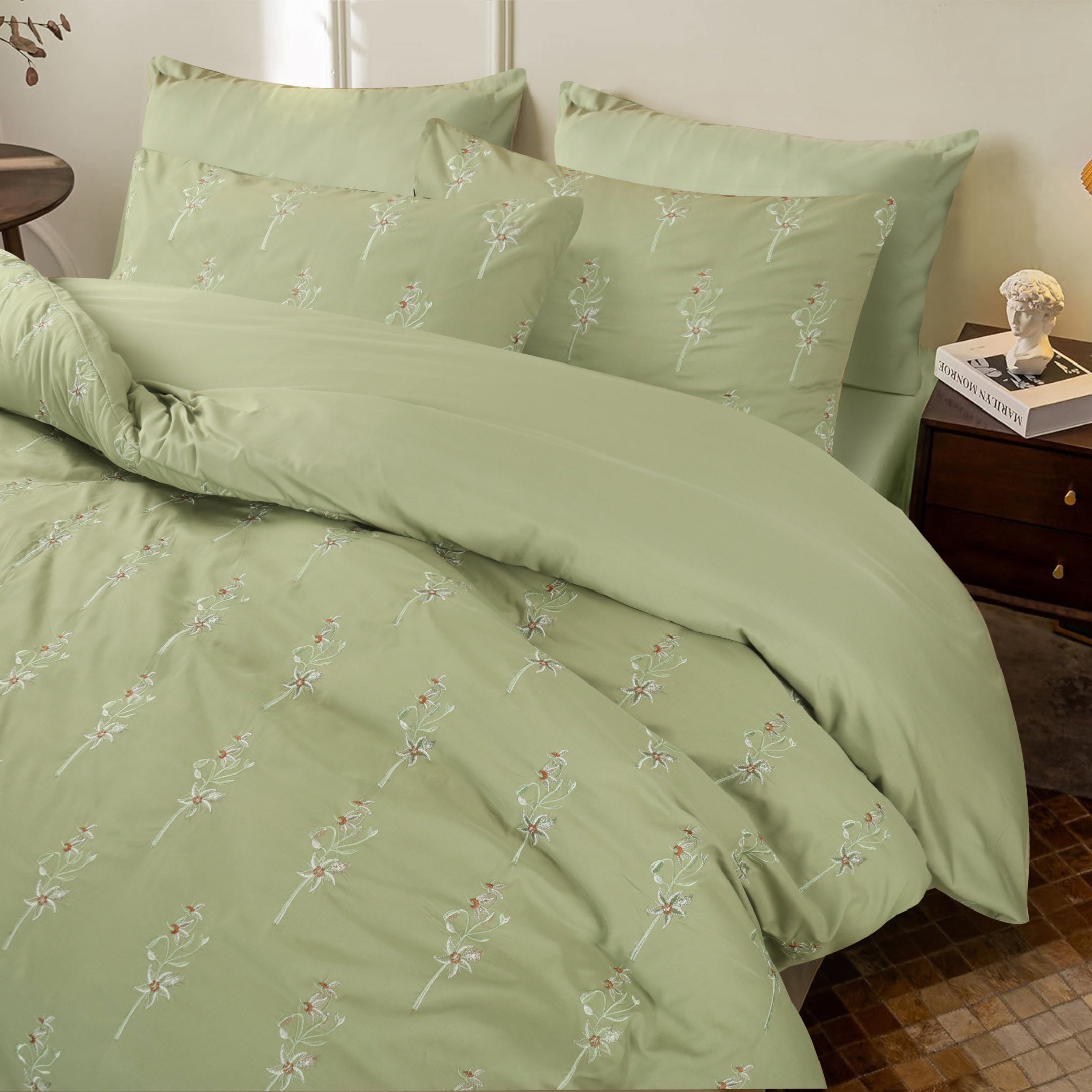 Sagewood Embroidered Duvet Cover Set