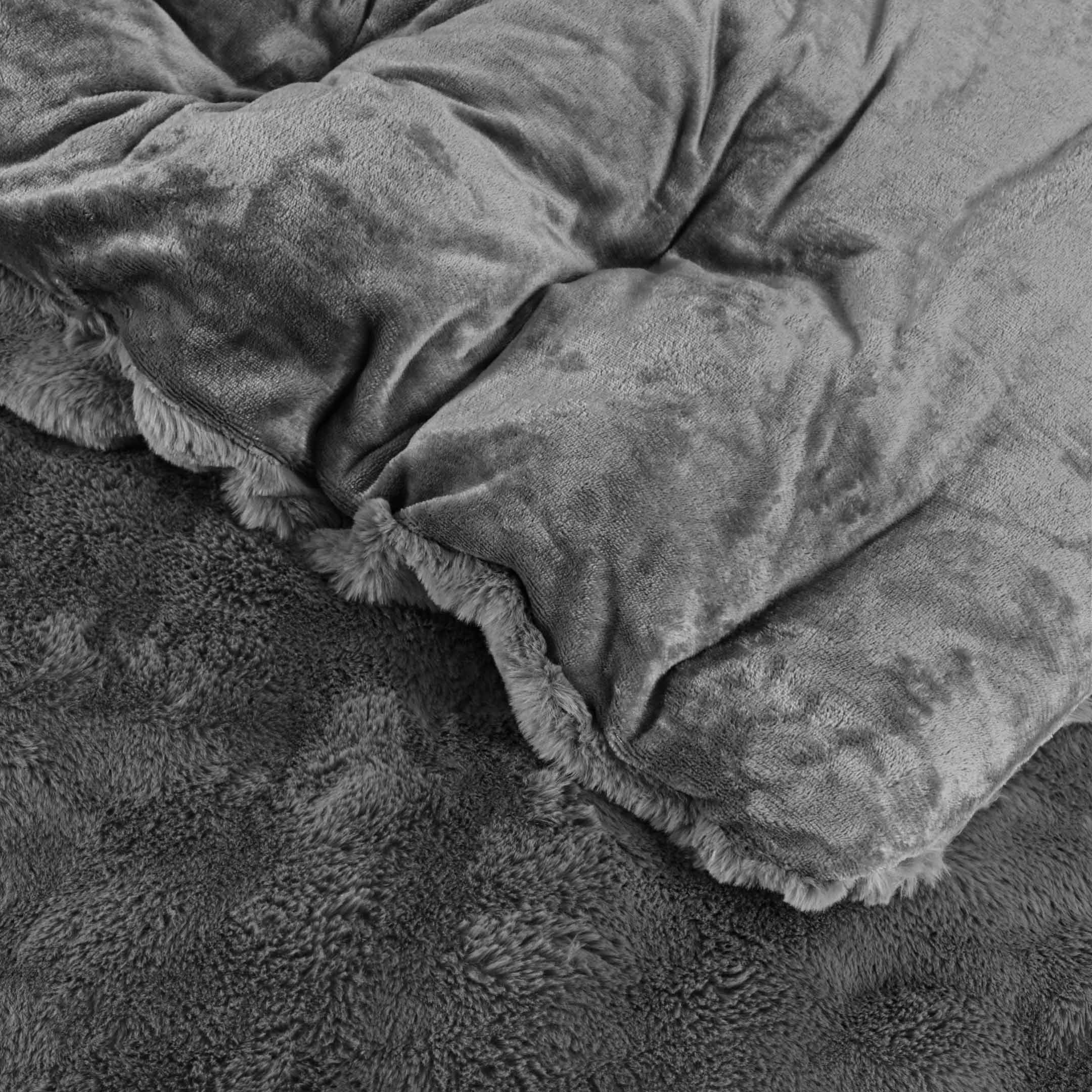 Bubble Fur Fleece Razaye Set-6 pcs Grey