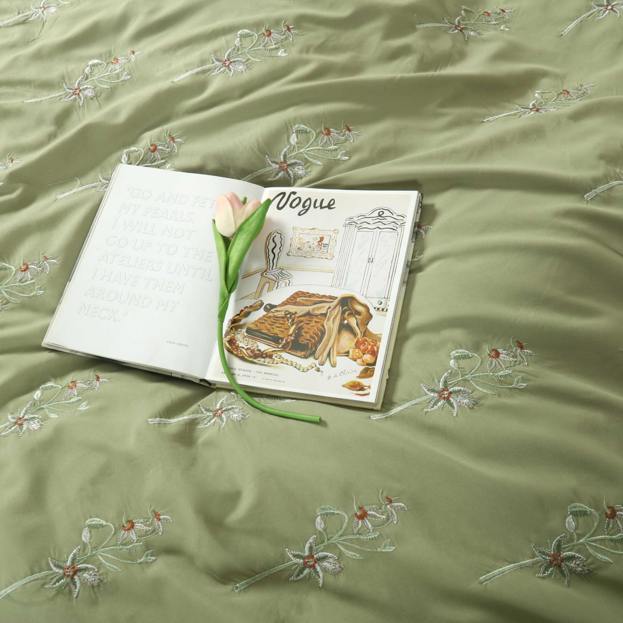 Sagewood Embroidered Duvet Cover Set