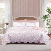 Rose Blush Luxe Printed Summer Bedspread 6PCS Set
