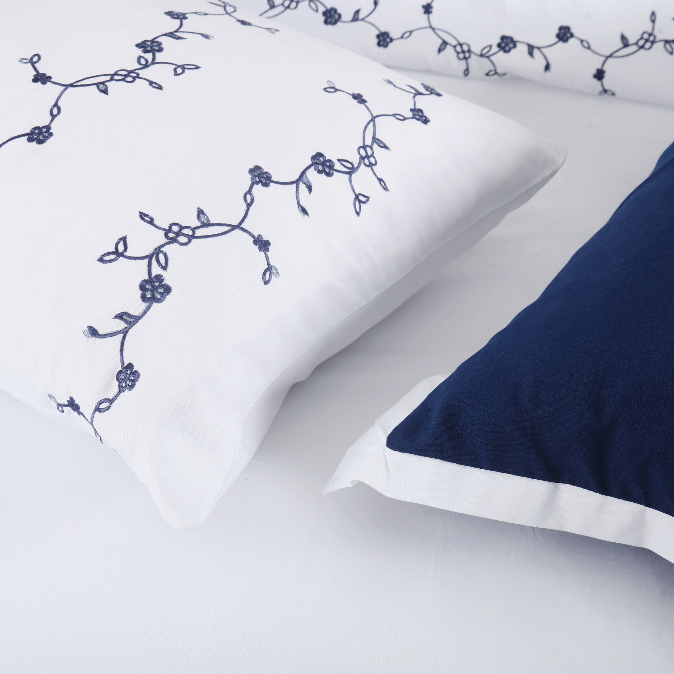 Twilight Flora Embroidered Duvet Cover Set