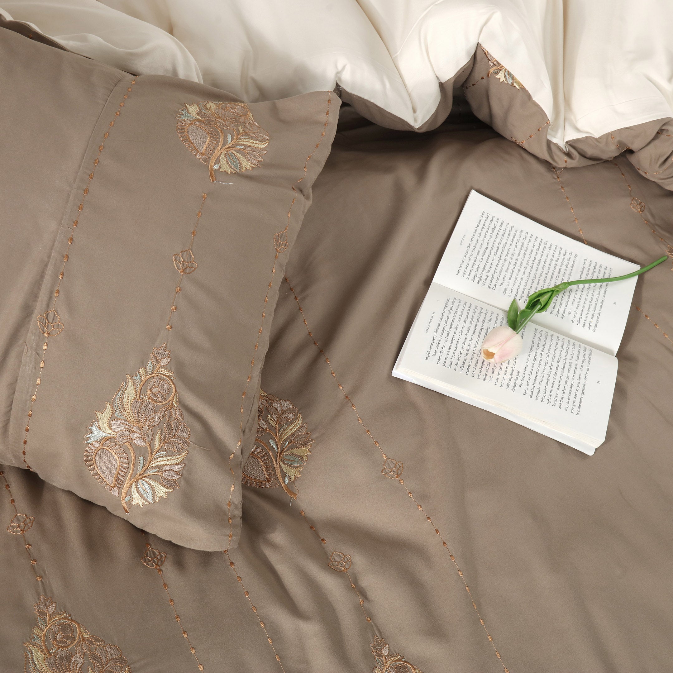 Opulent Bliss Embroidered Duvet Cover Set