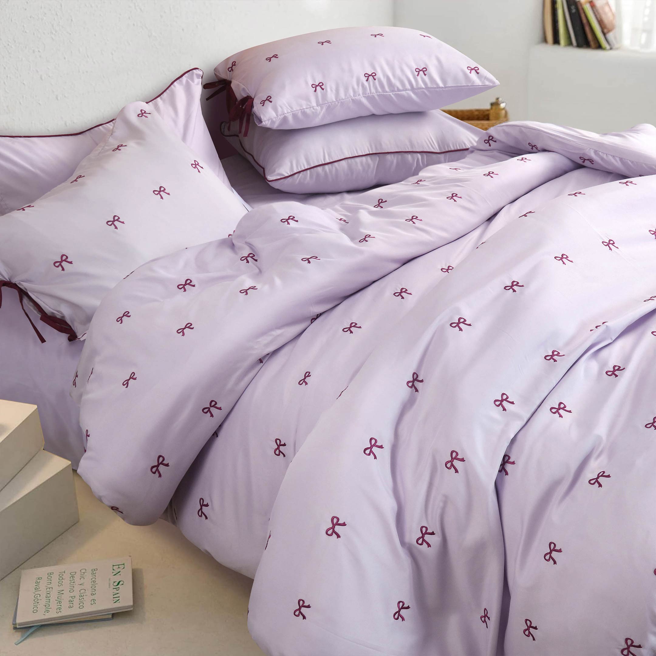 Lavender Bows Duvet Cover Set