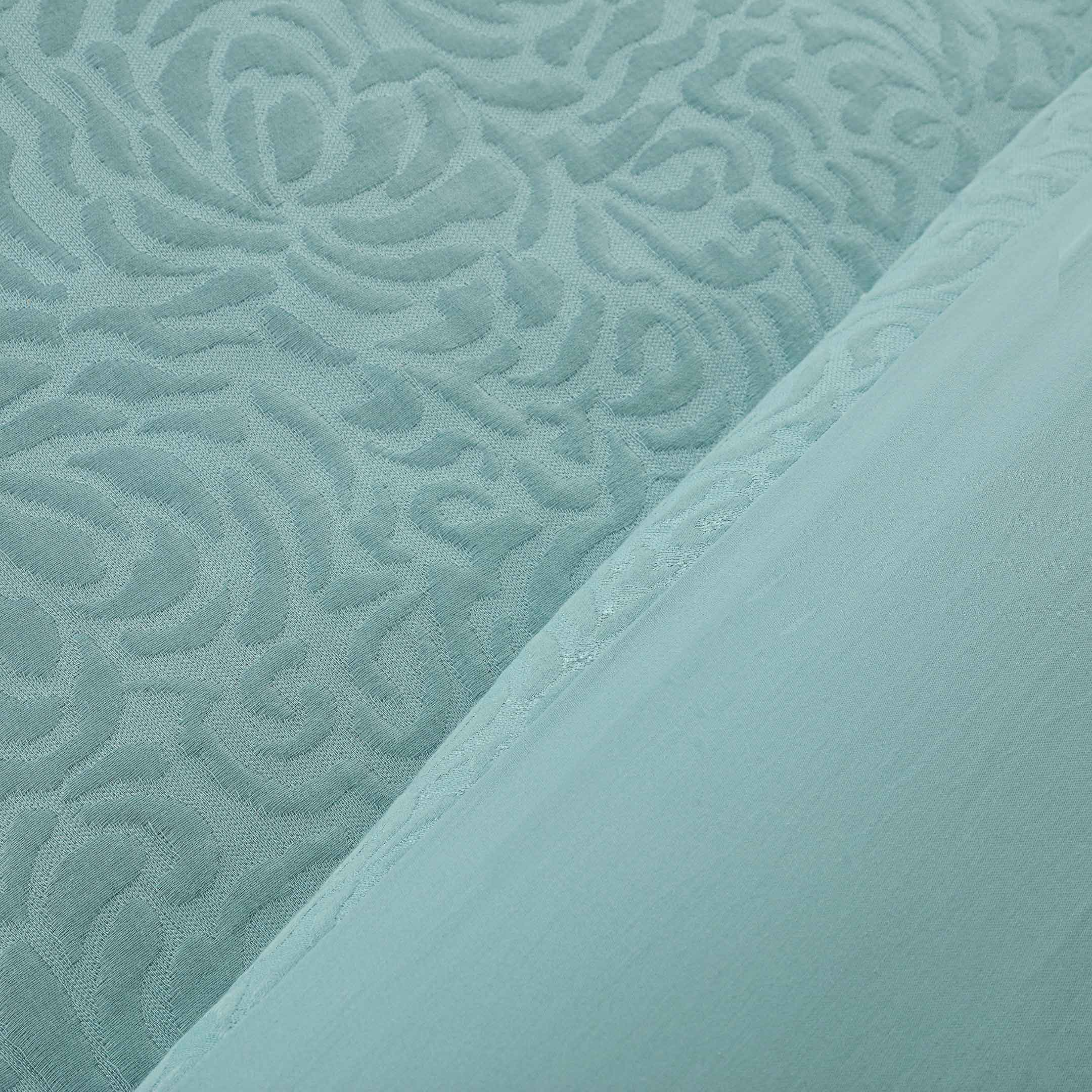 Serena Aqua Jacquard Duvet Cover Set