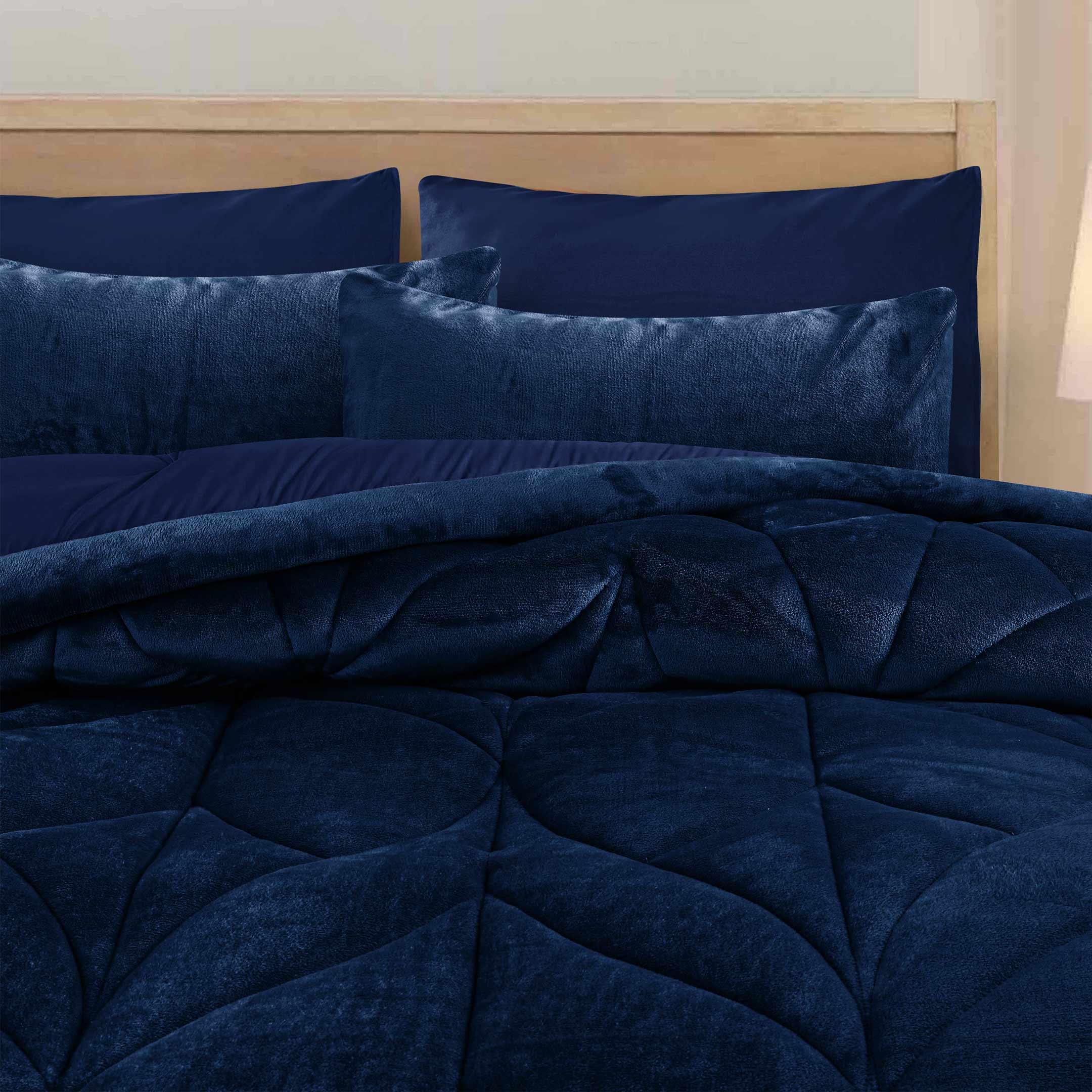 Diamond Puff Quilted 6pc Set-Navy