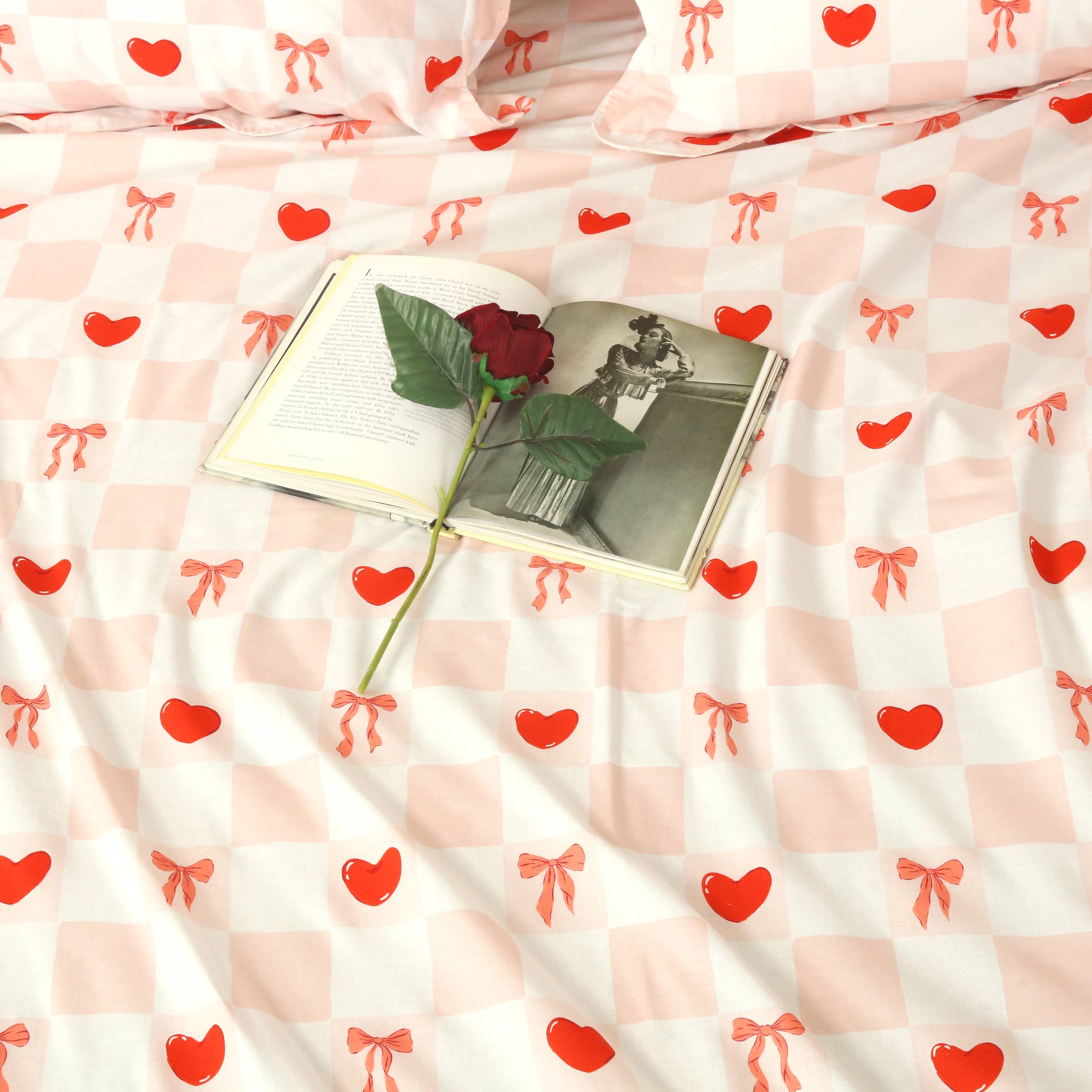 Heart & Bows Printed Duvet Cover