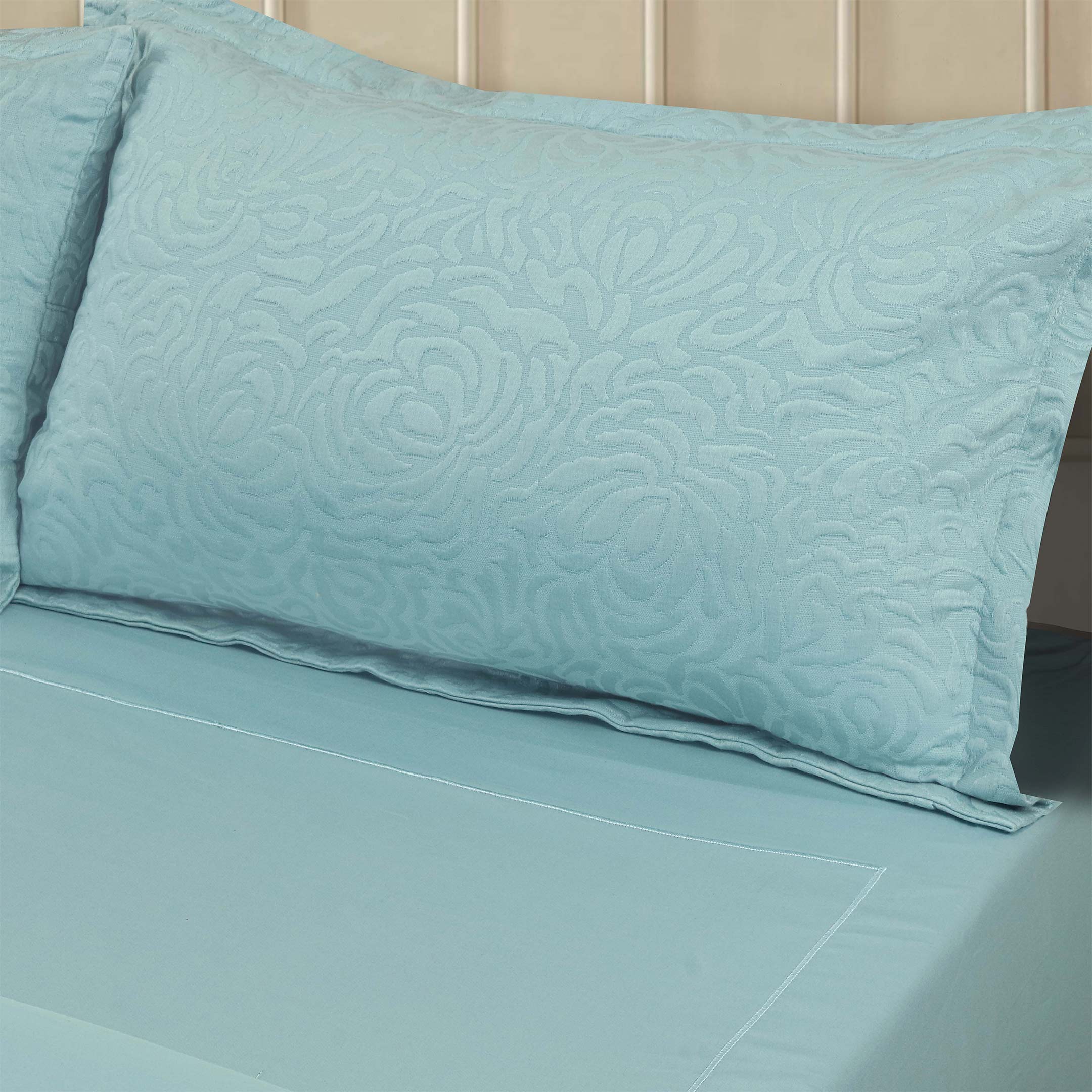 Serena Aqua Jacquard Duvet Cover Set