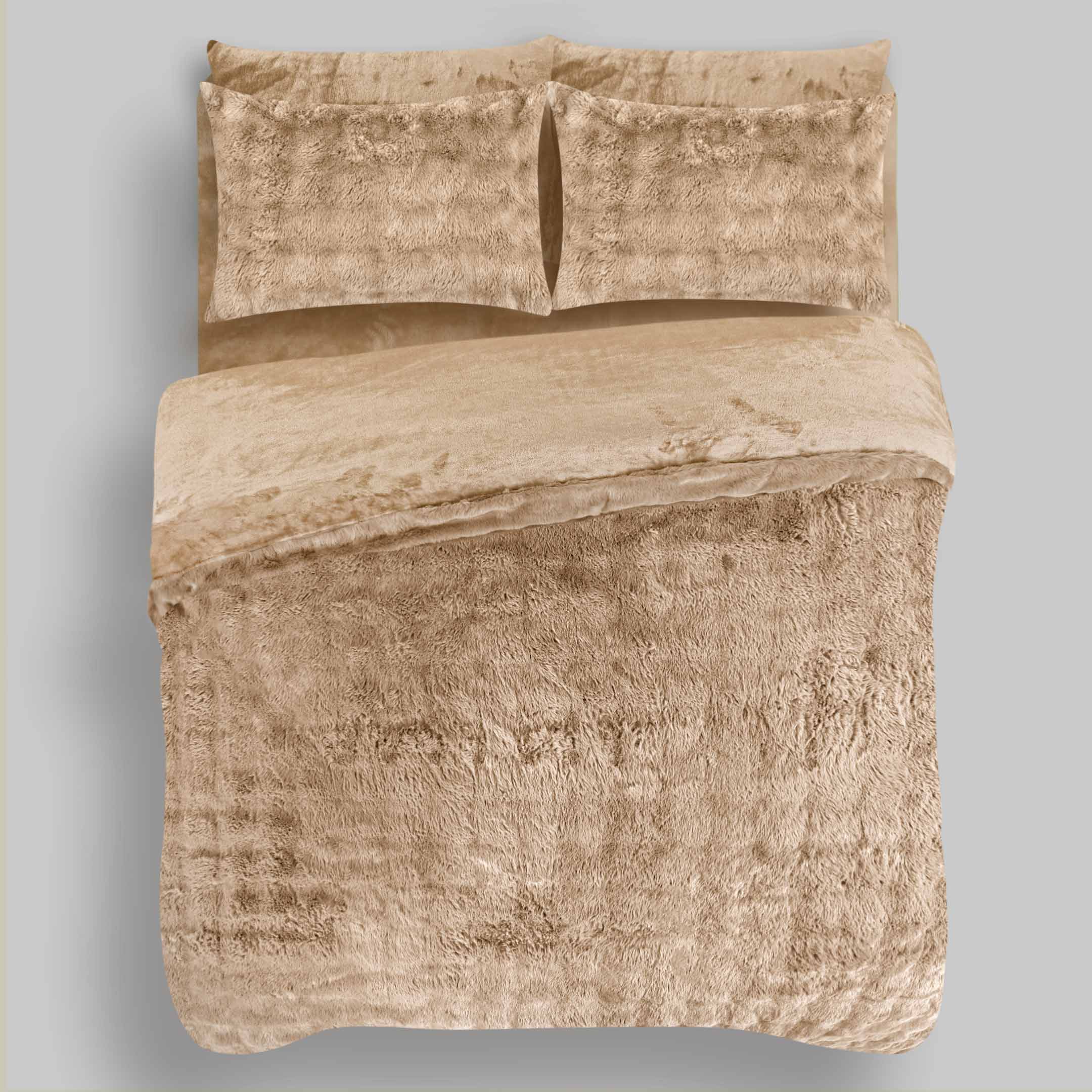 Bubble Fur Fleece Razaye Set-6 pcs Iced Latte