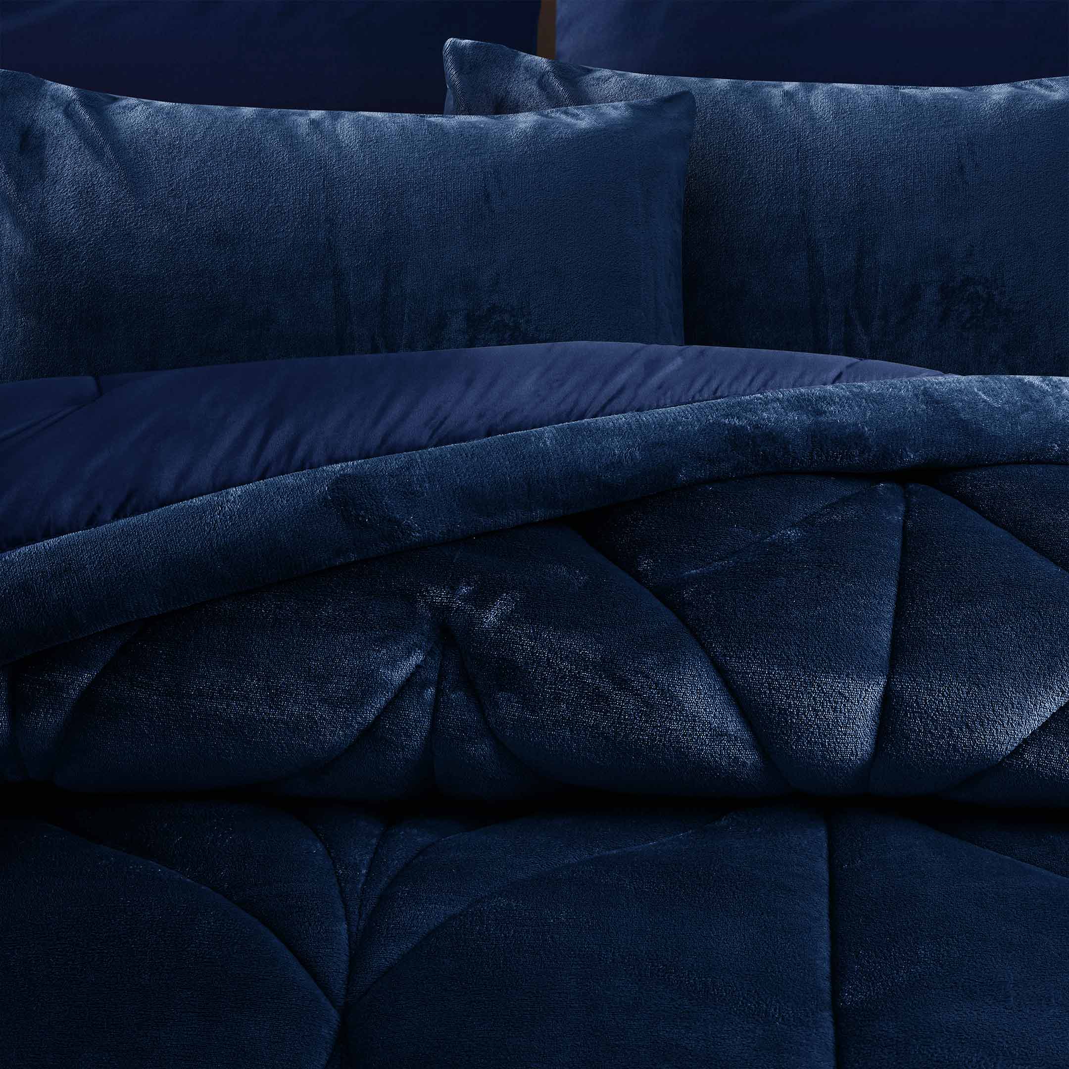 Diamond Puff Quilted 6pc Set-Navy