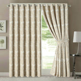 Zara Beige Luxury Jacquard Curtains
