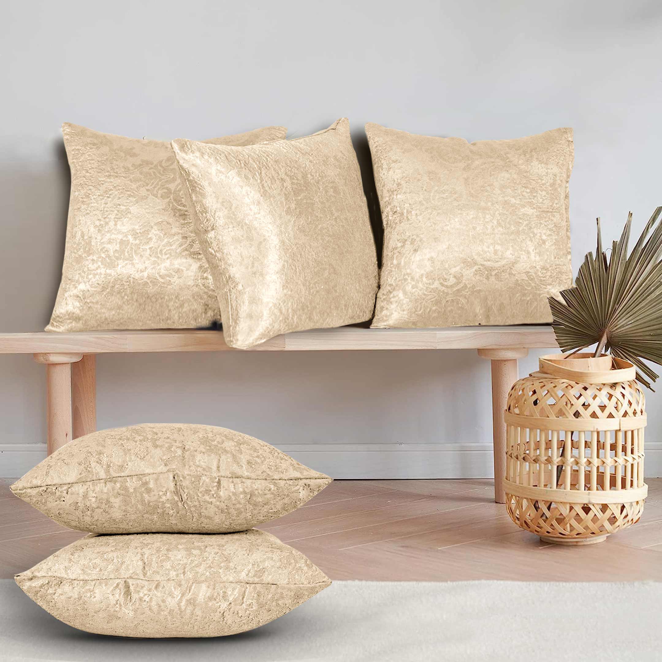 Weave Embossed Jacquard Cushion Cover Beige