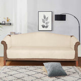 Line Embossed Ultrasonic Quilted Sofa Cover Set Beige
