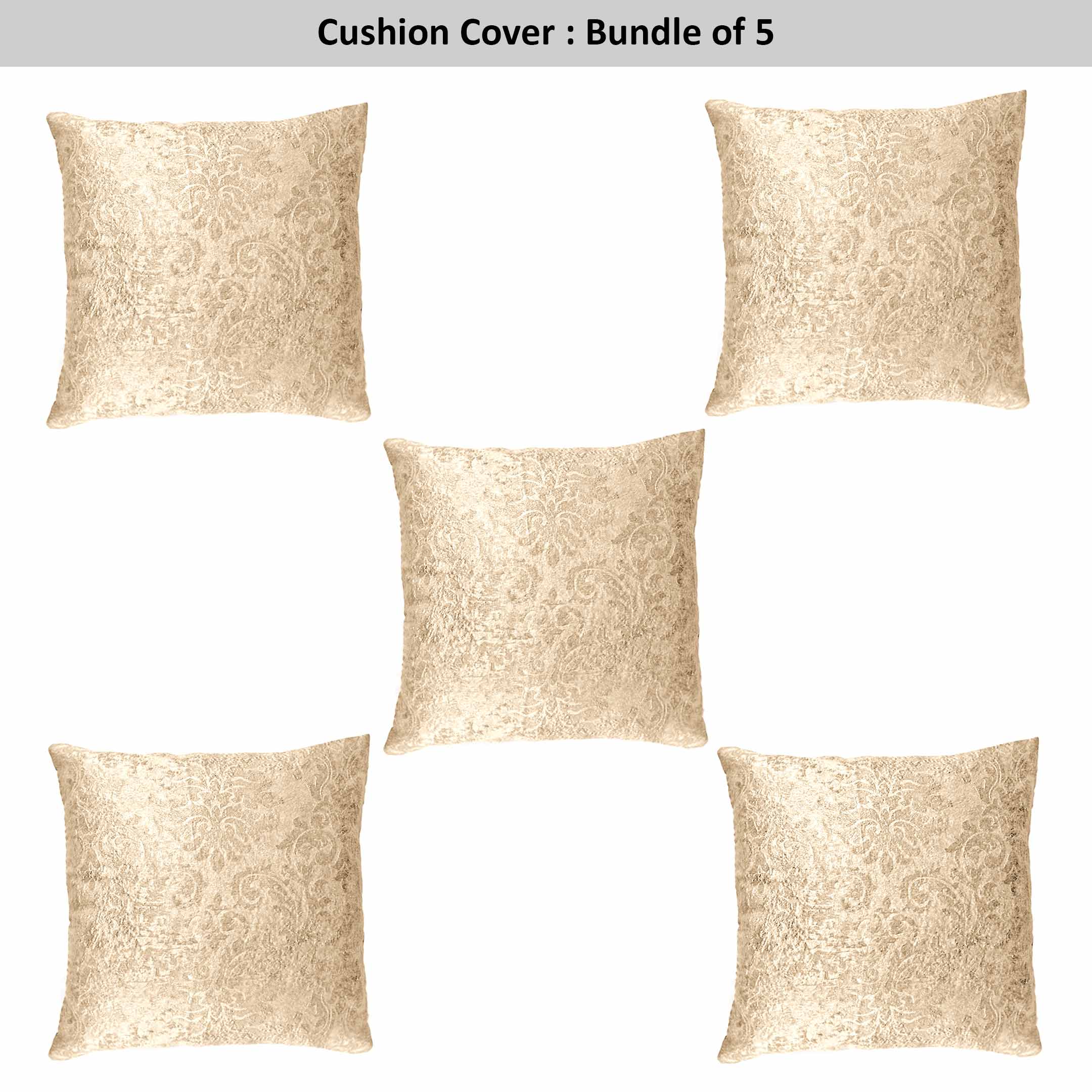 Weave Embossed Jacquard Cushion Cover Beige