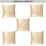 Weave Embossed Velvet Cushion Cover Beige