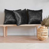 Weave Embossed Velvet Cushion Cover Black
