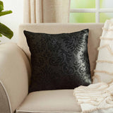Weave Embossed Velvet Cushion Cover Black