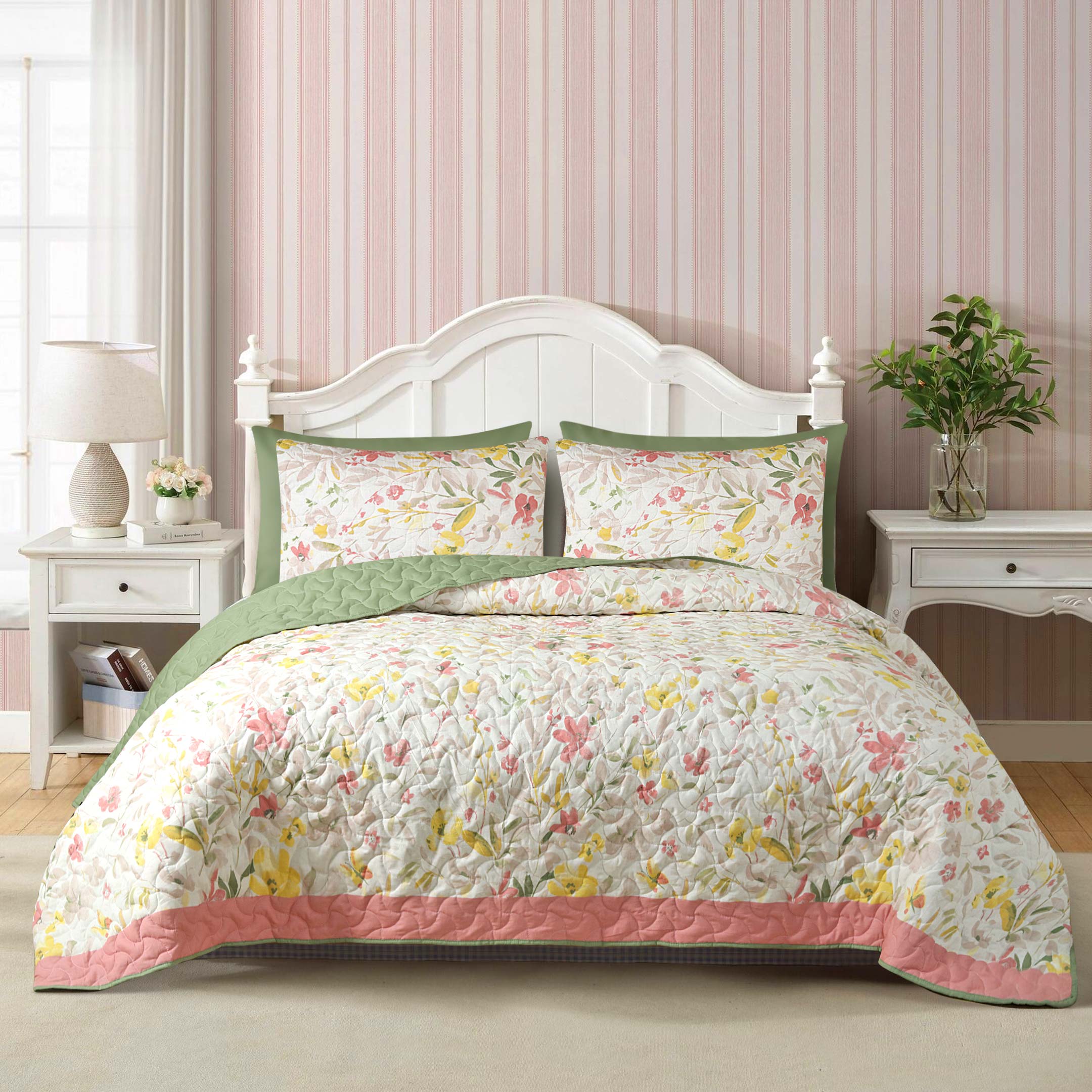 Blooming Florals Bedspread 6 pcs Set