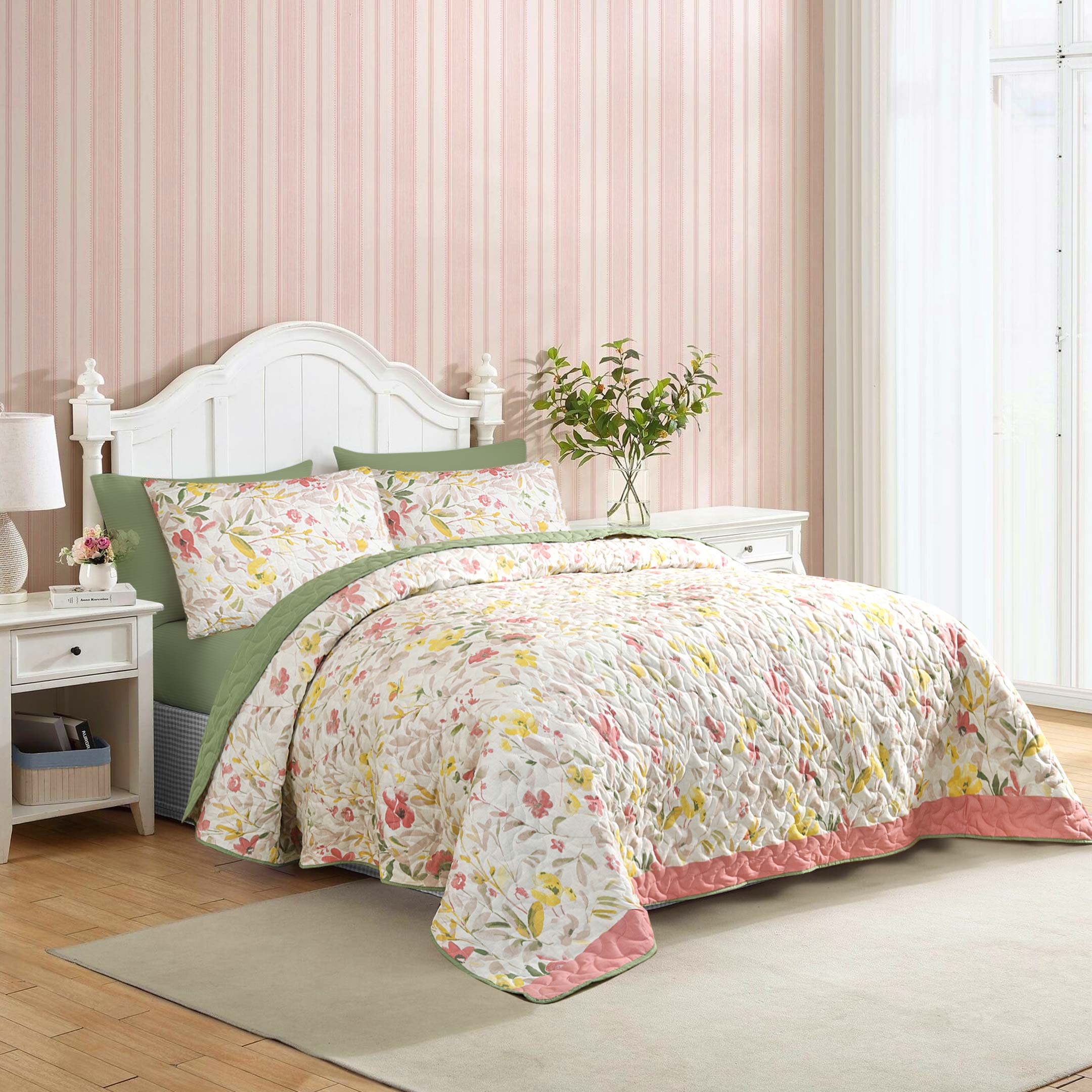 Blooming Florals Bedspread 6 pcs Set