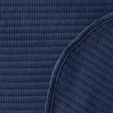 Line Embossed Ultrasonic Quilted Bedspread 6 pcs Set Navy