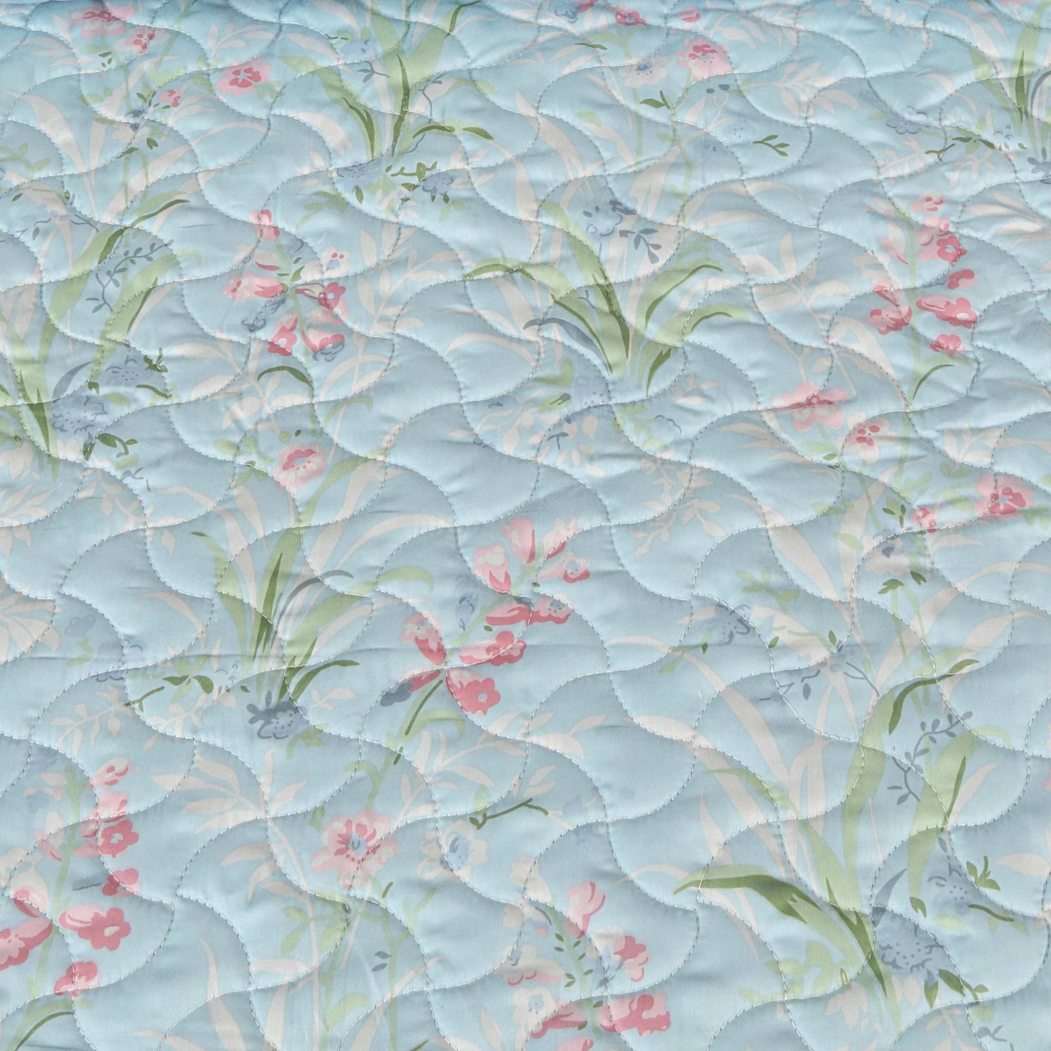 Blue Blossom Quilted Summer Bedspread 3PCS Set